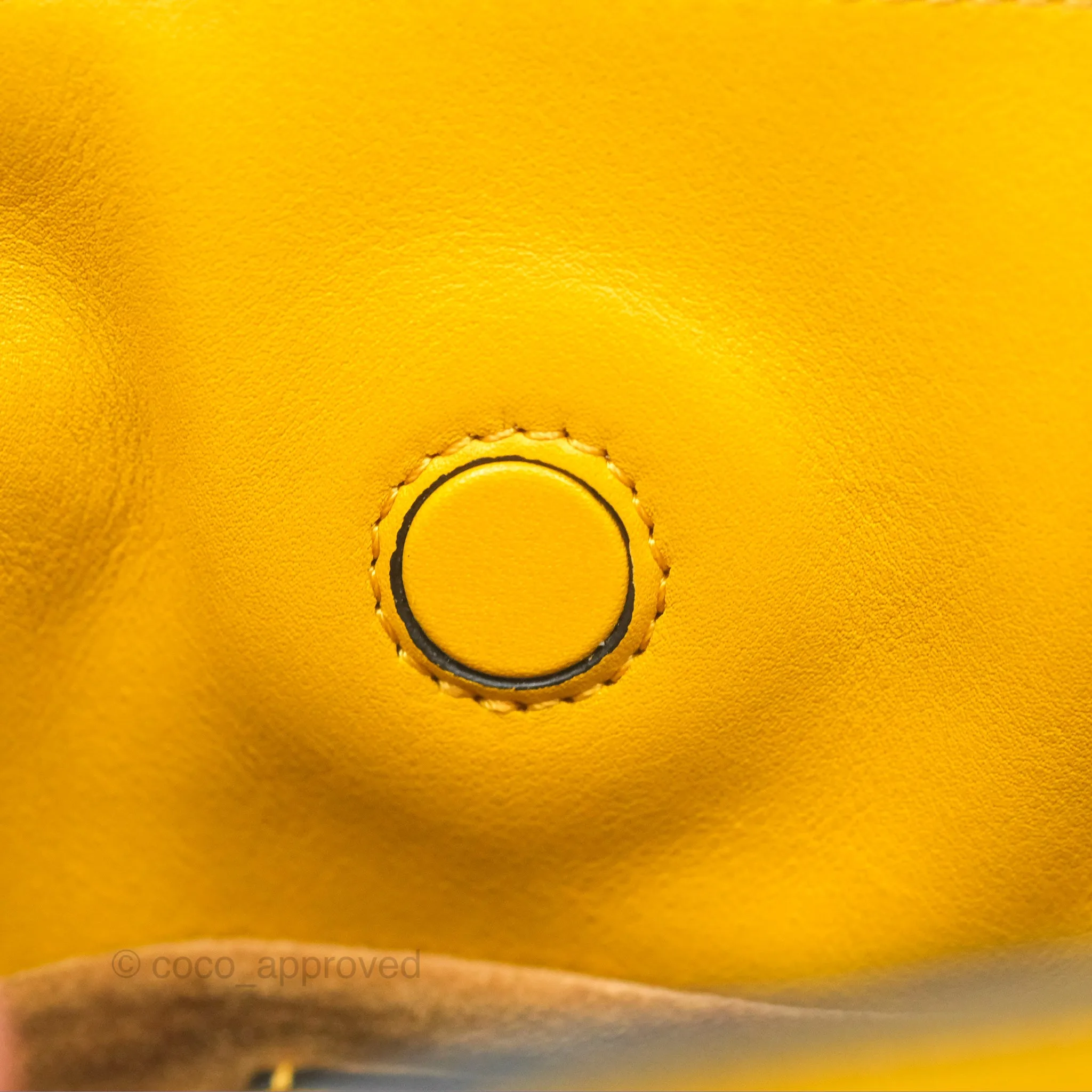 Loewe Nano Flamenco Clutch with Chain Mustard Calfskin