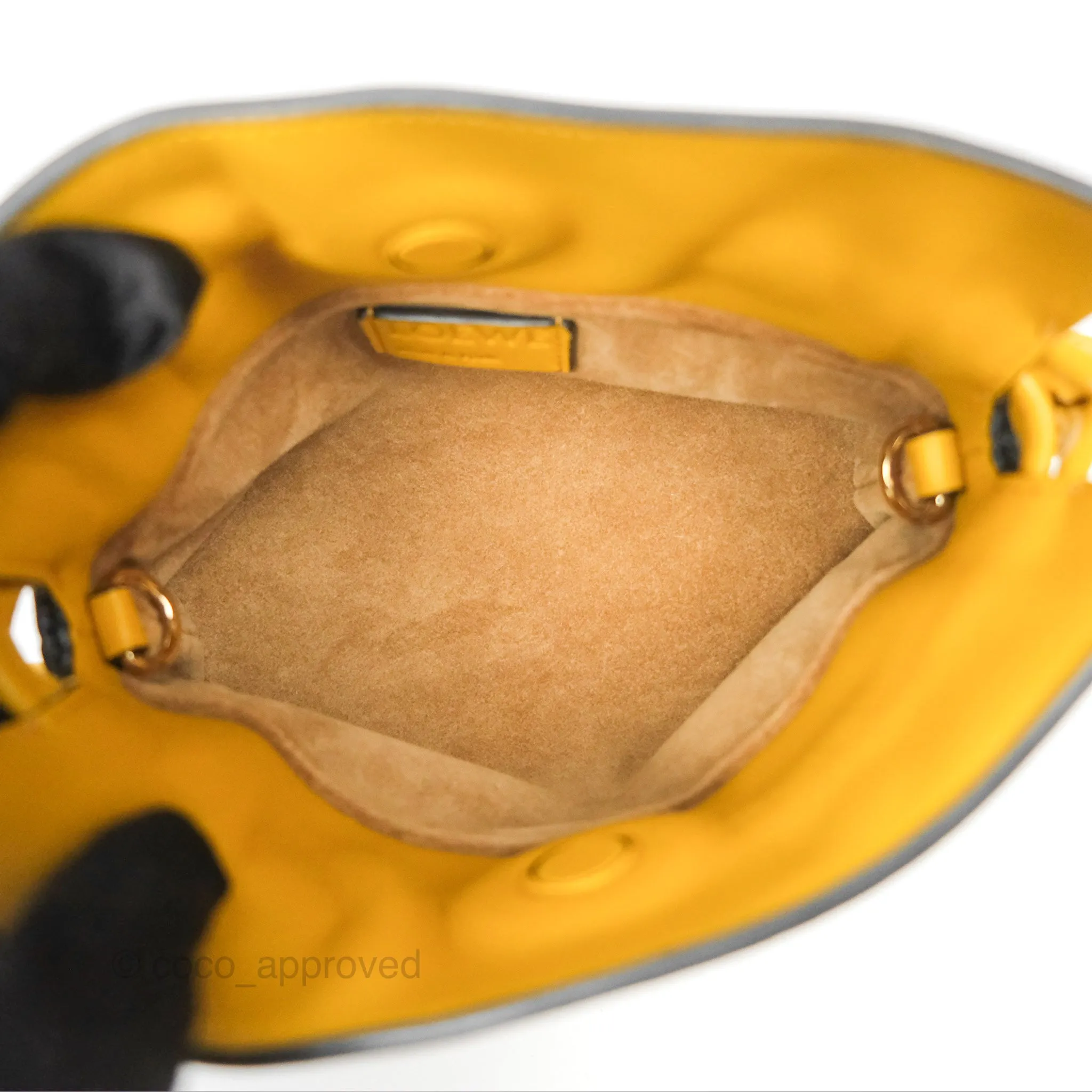 Loewe Nano Flamenco Clutch with Chain Mustard Calfskin