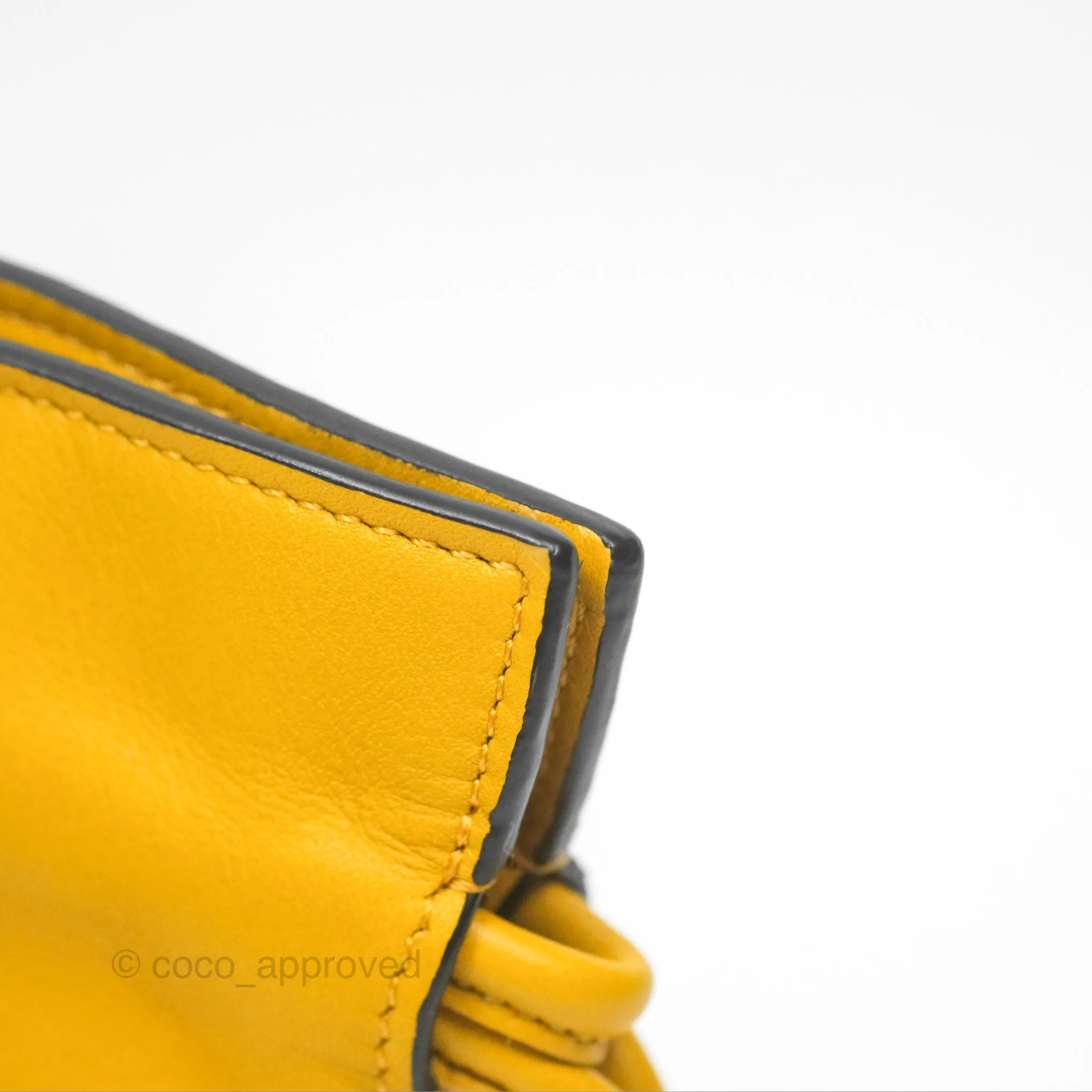 Loewe Nano Flamenco Clutch with Chain Mustard Calfskin