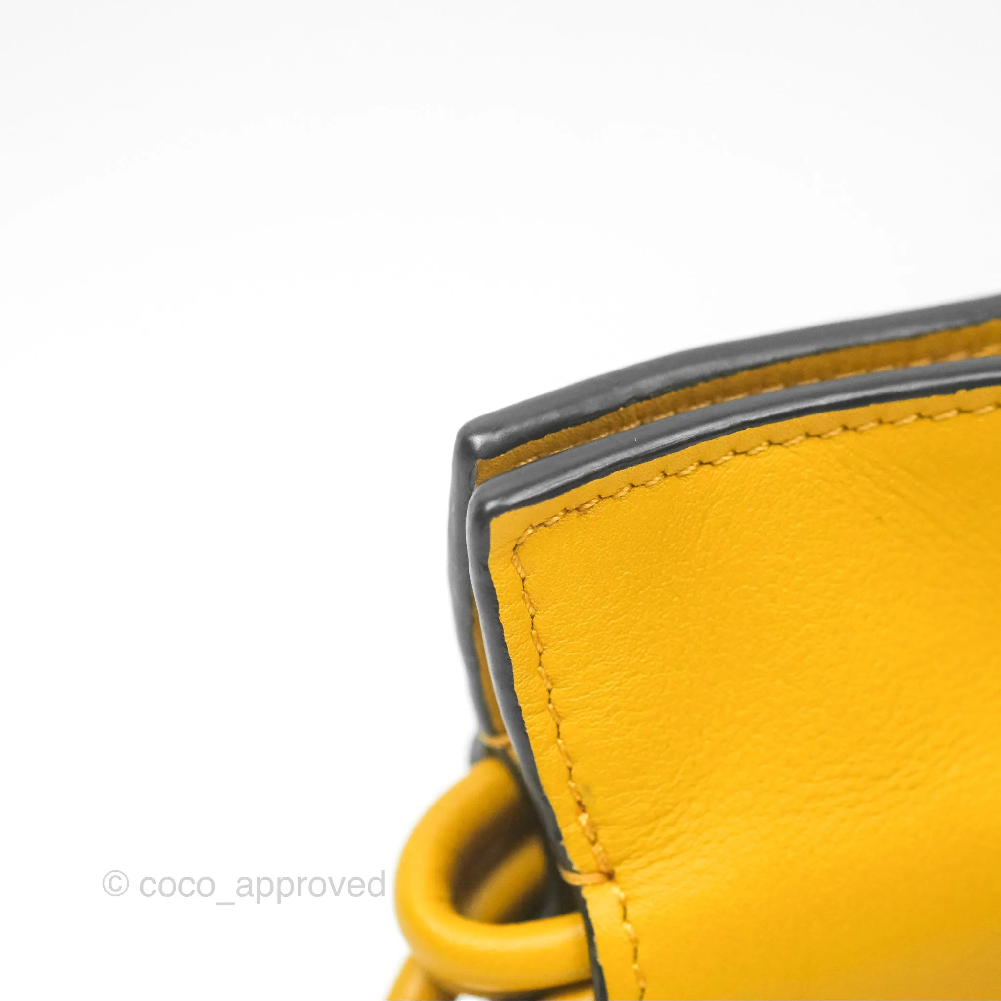 Loewe Nano Flamenco Clutch with Chain Mustard Calfskin
