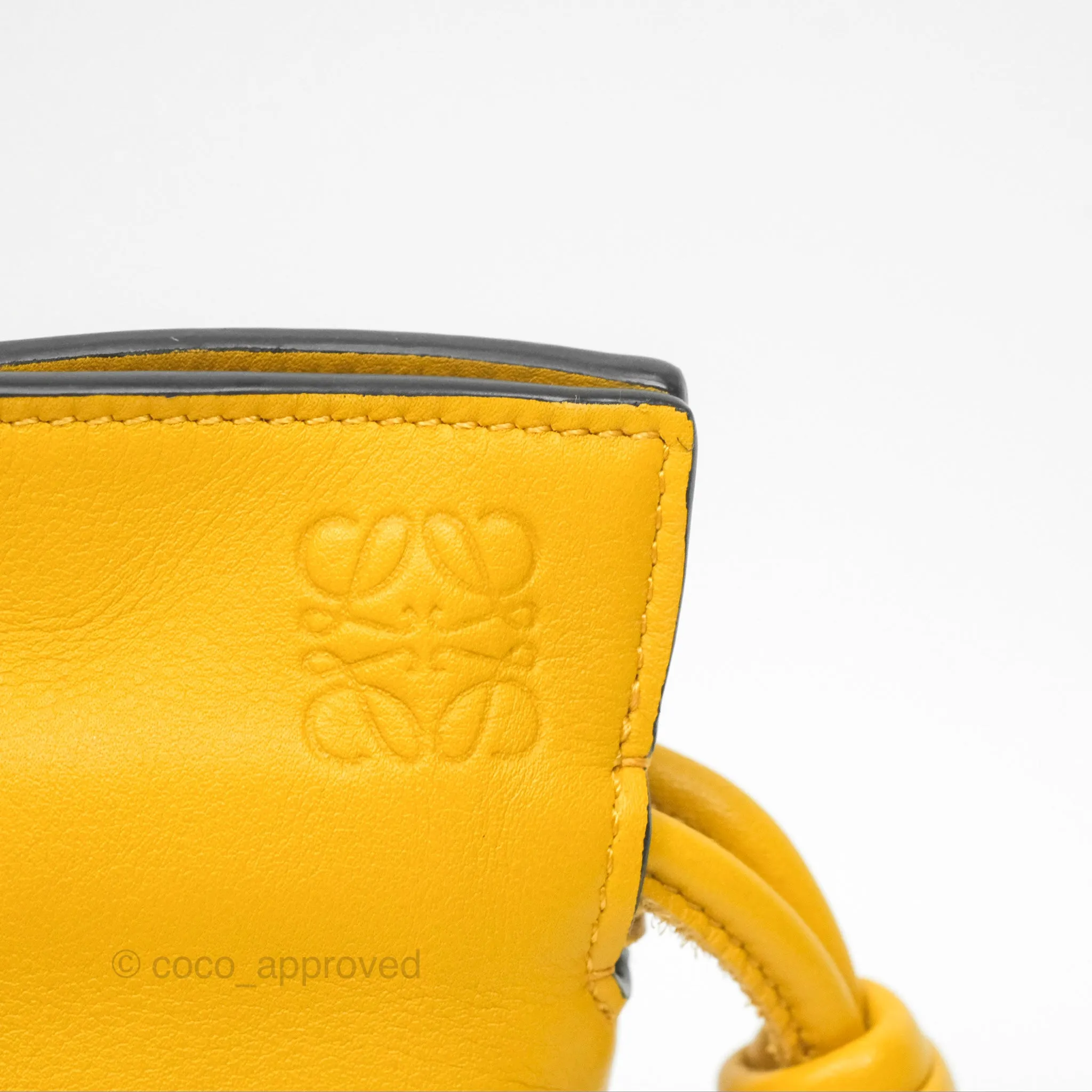 Loewe Nano Flamenco Clutch with Chain Mustard Calfskin