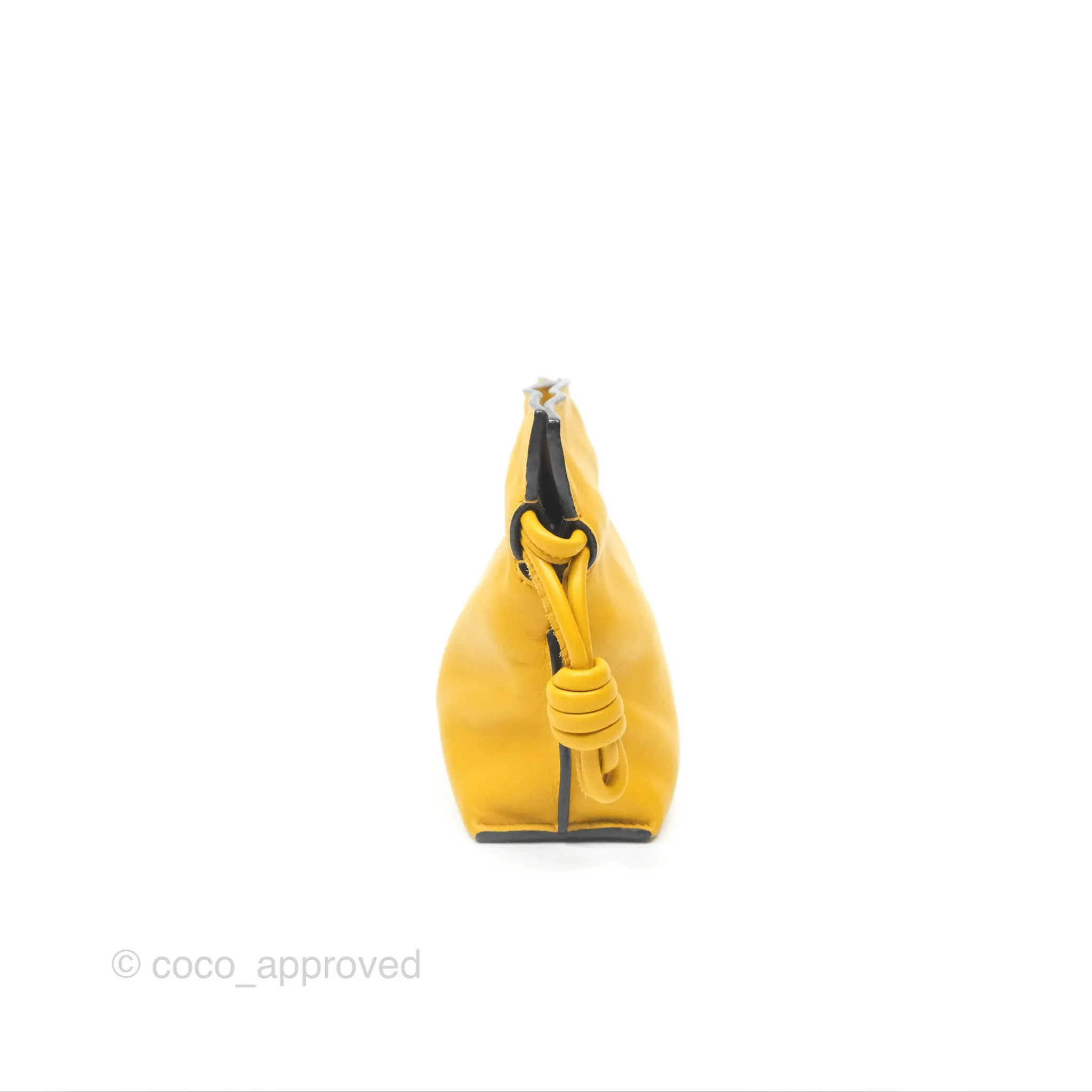 Loewe Nano Flamenco Clutch with Chain Mustard Calfskin