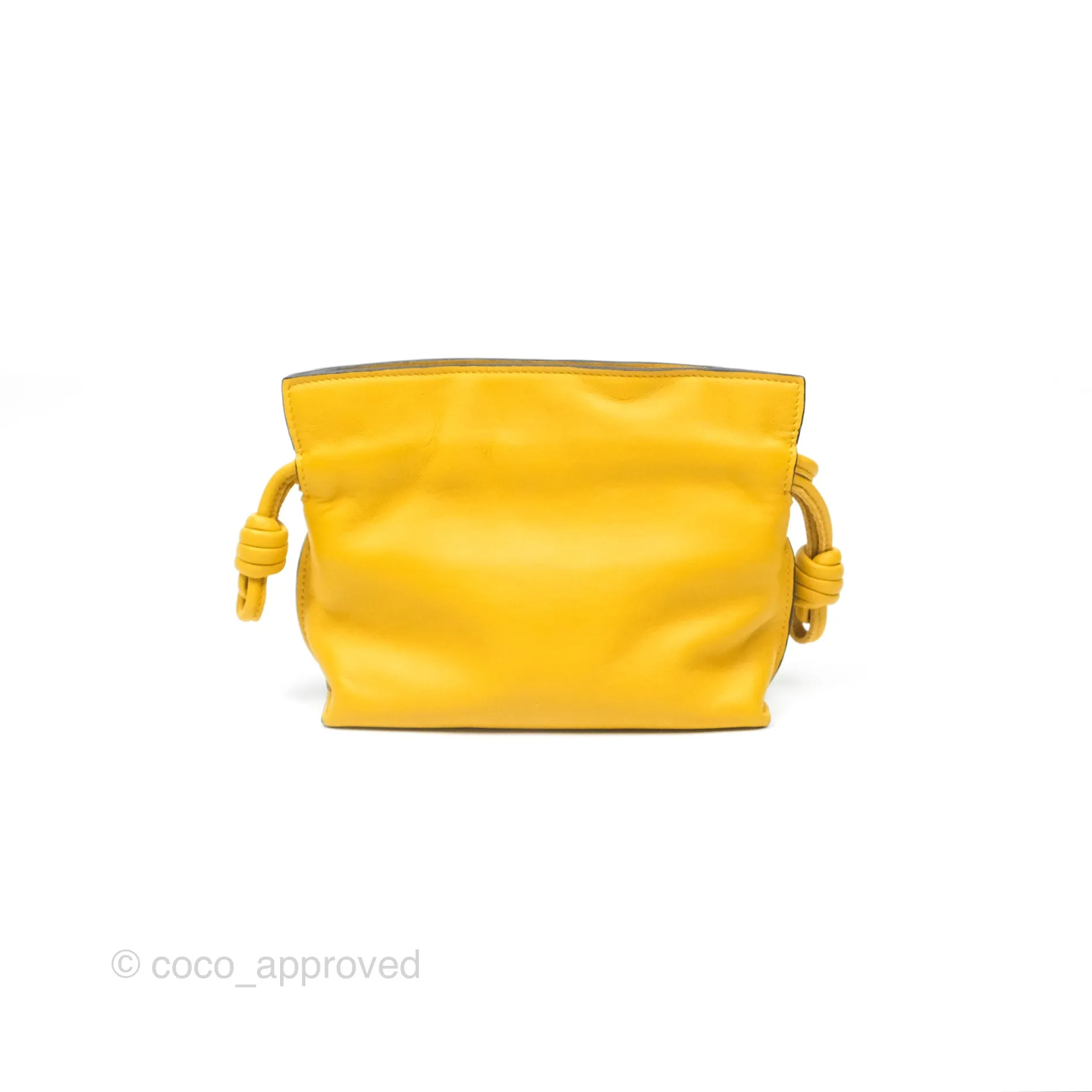 Loewe Nano Flamenco Clutch with Chain Mustard Calfskin