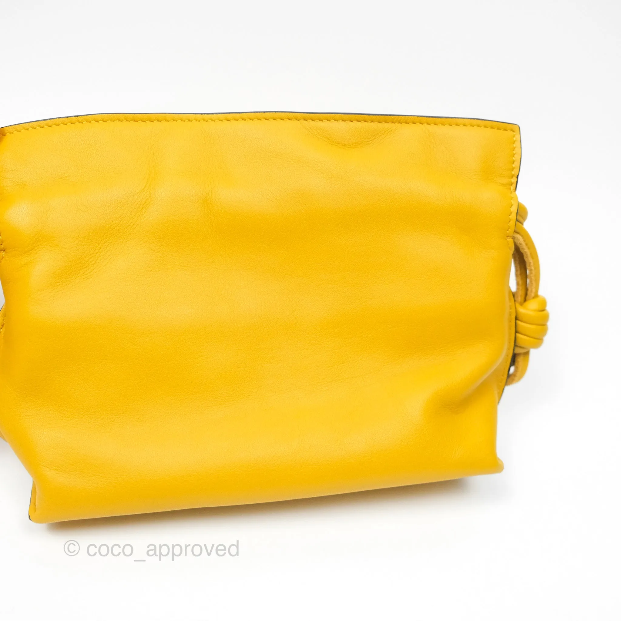 Loewe Nano Flamenco Clutch with Chain Mustard Calfskin