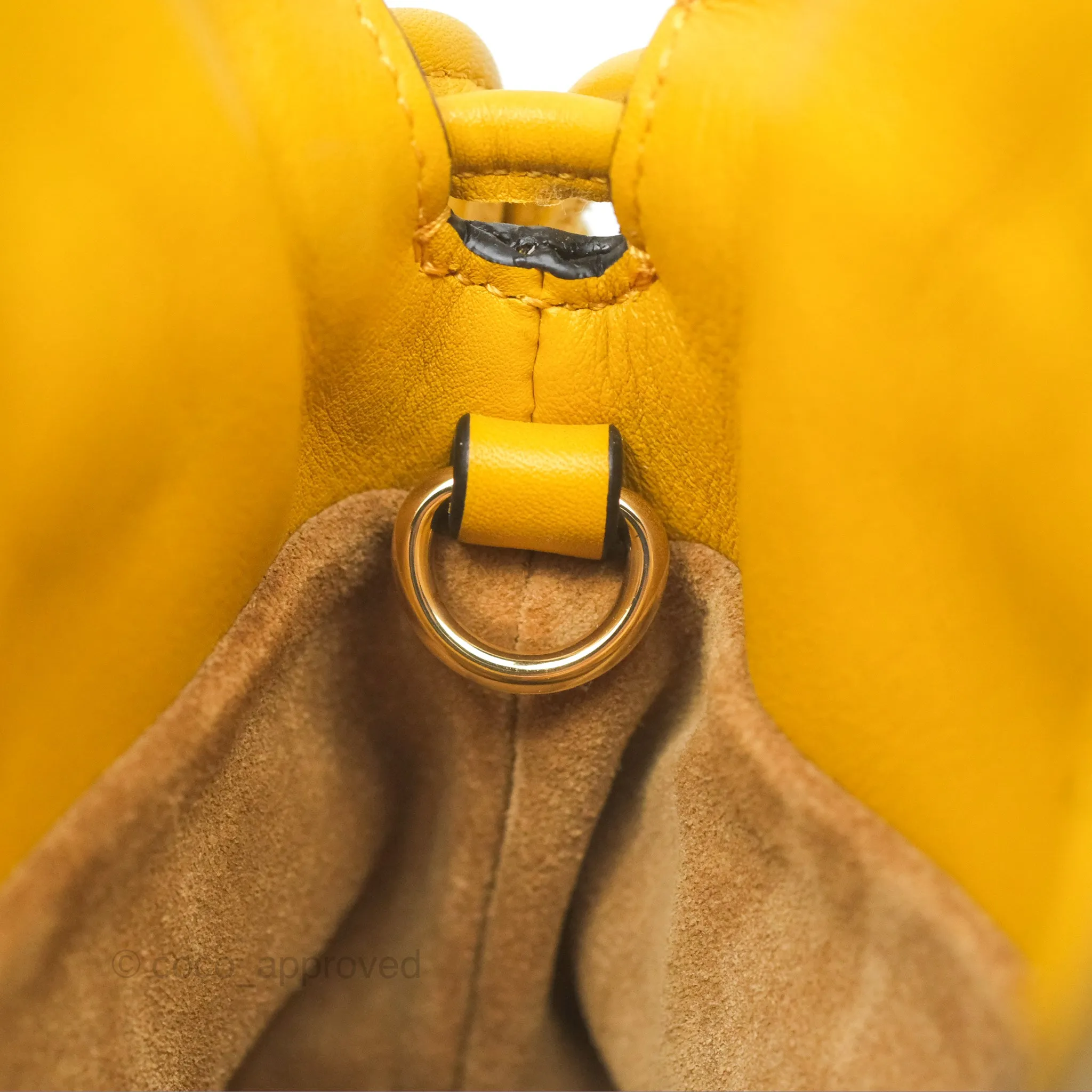 Loewe Nano Flamenco Clutch with Chain Mustard Calfskin