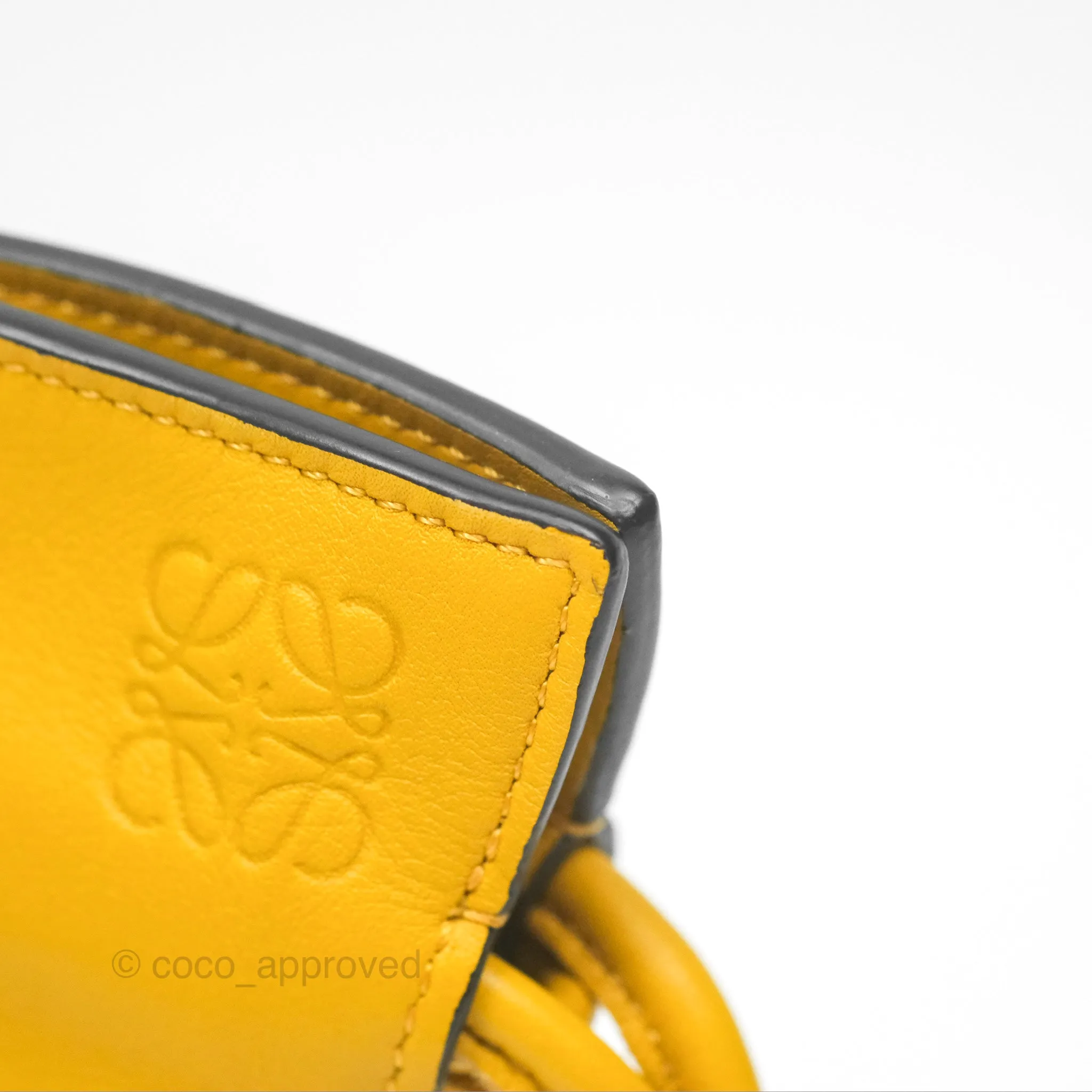 Loewe Nano Flamenco Clutch with Chain Mustard Calfskin