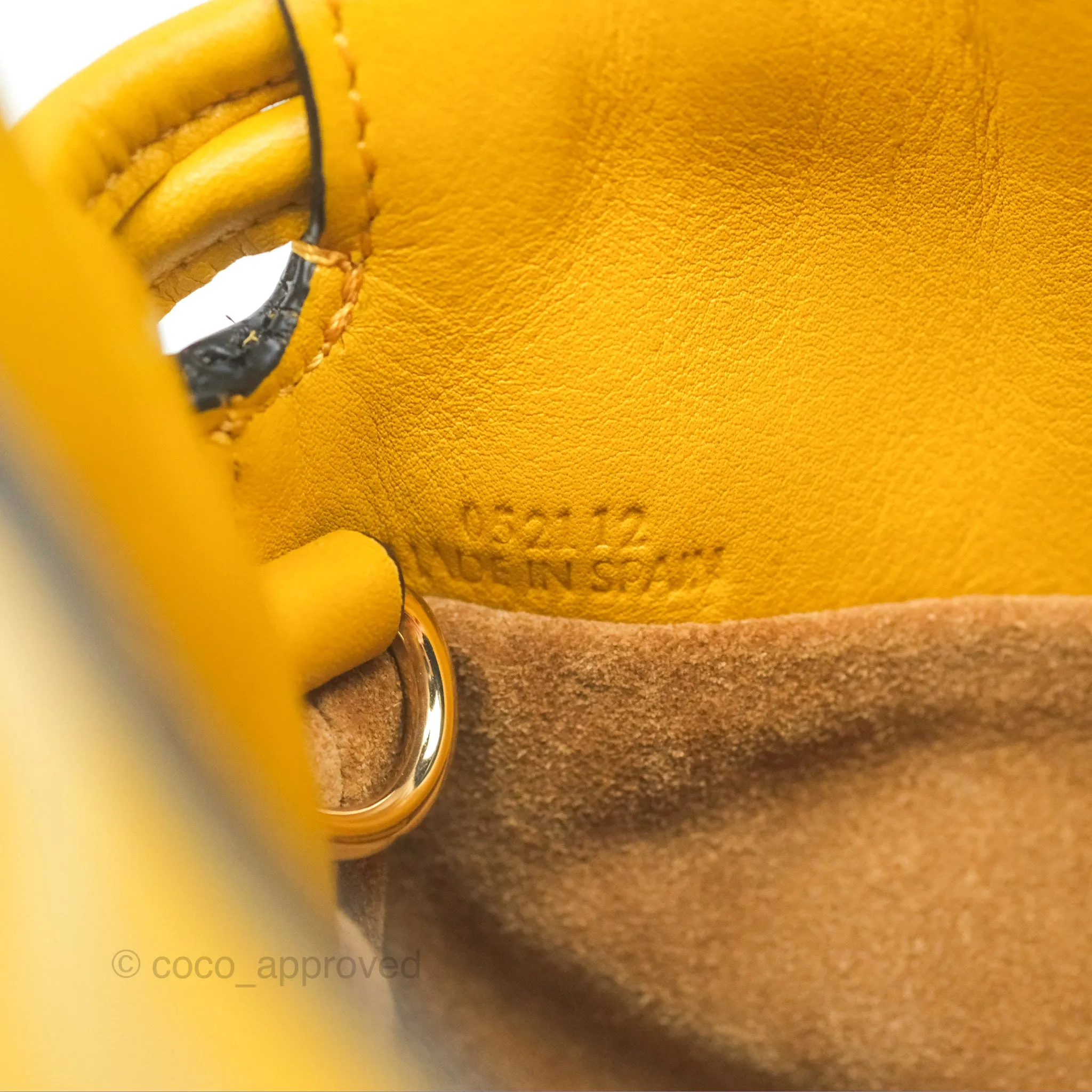 Loewe Nano Flamenco Clutch with Chain Mustard Calfskin