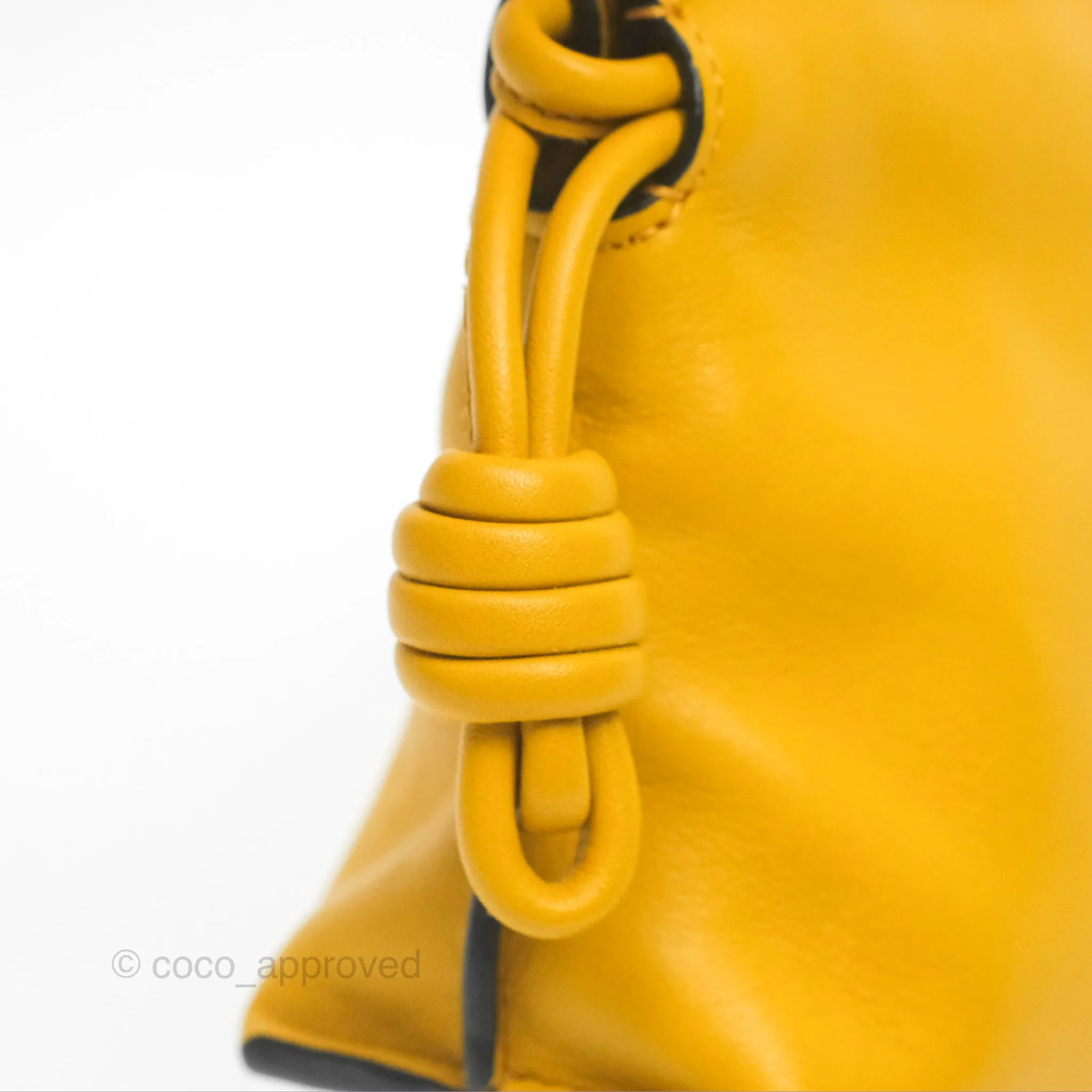 Loewe Nano Flamenco Clutch with Chain Mustard Calfskin