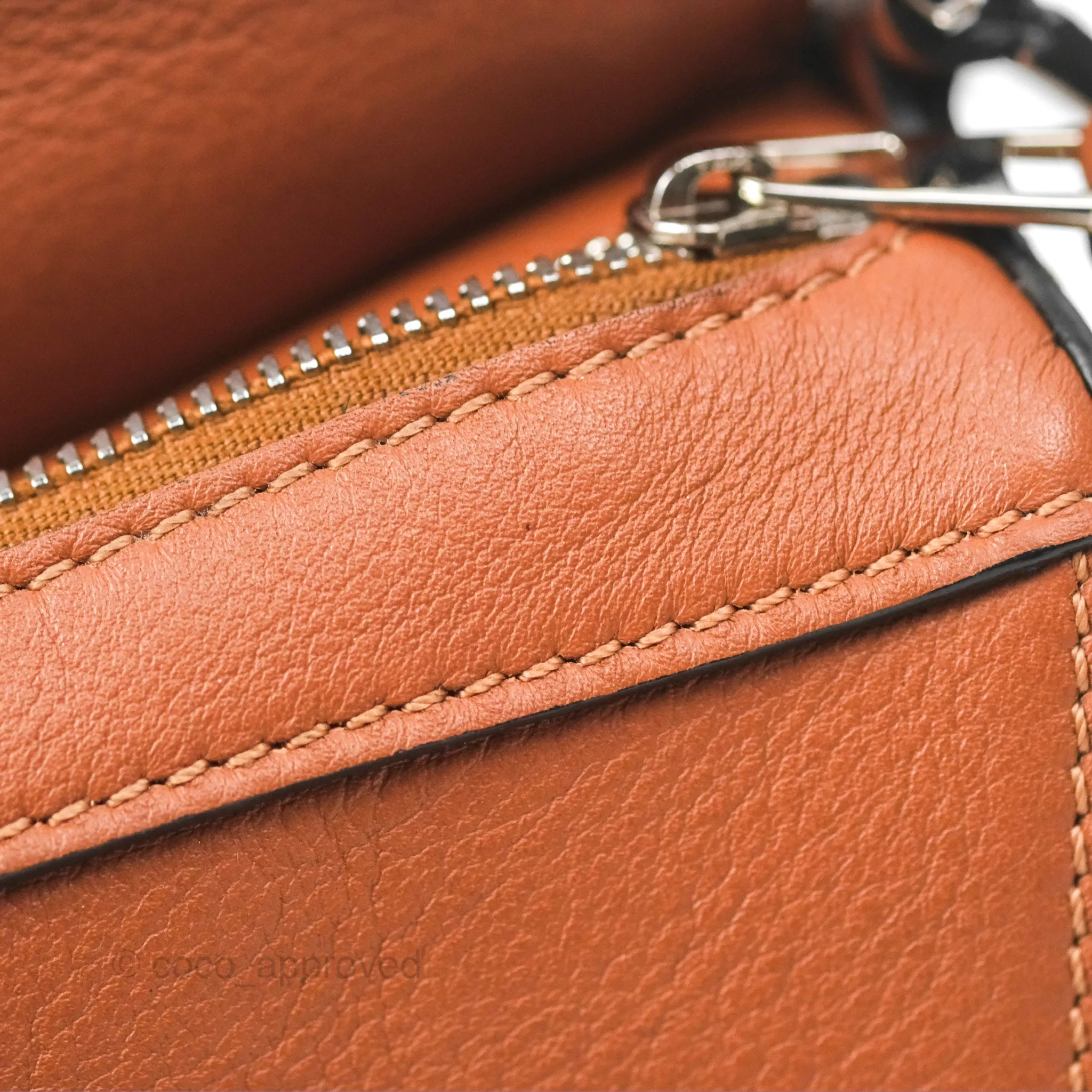 Loewe Nano Puzzle Bag Tan Calfskin Gold Hardware