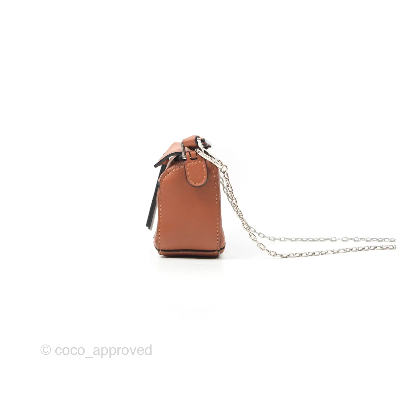 Loewe Nano Puzzle Bag Tan Calfskin Gold Hardware