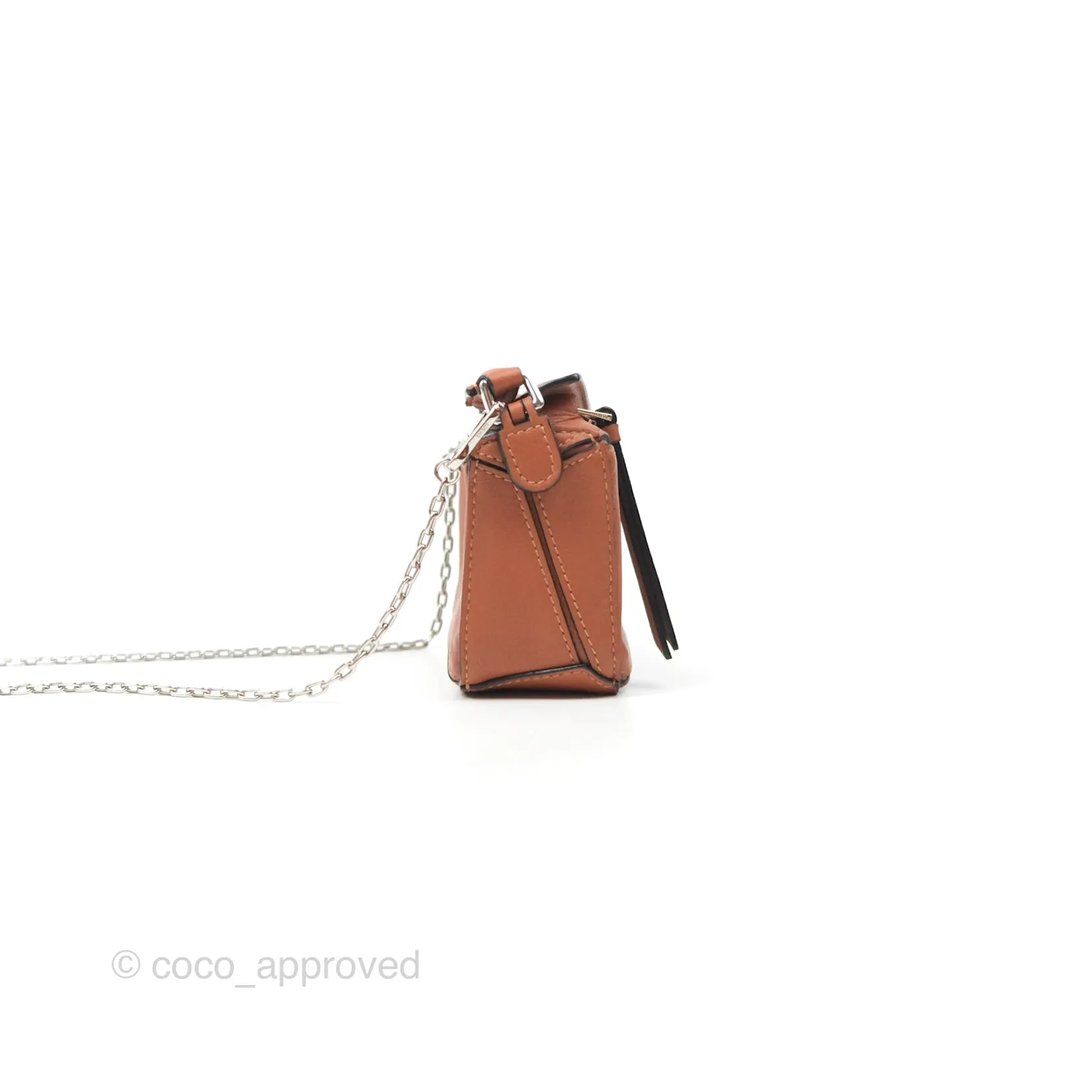 Loewe Nano Puzzle Bag Tan Calfskin Gold Hardware