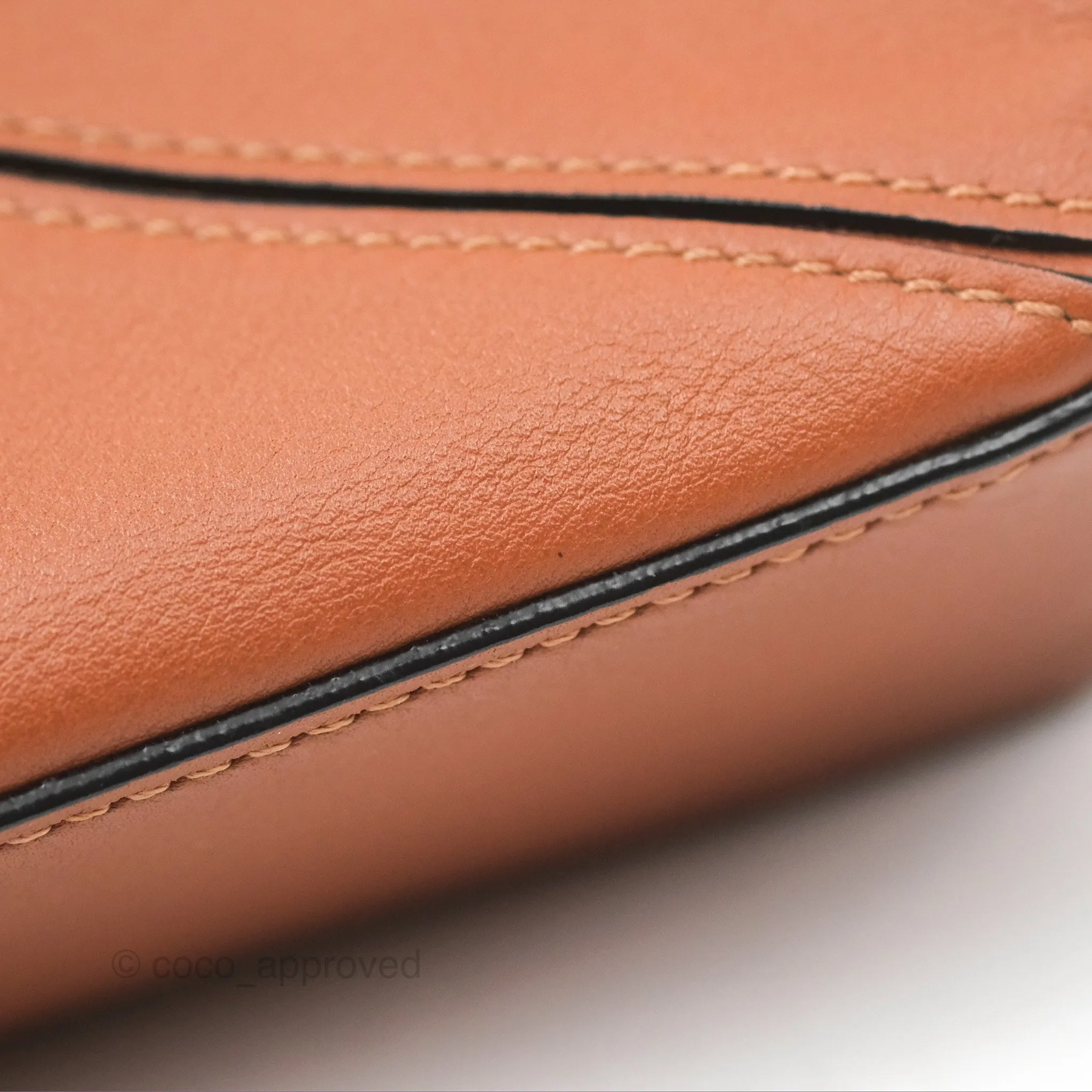 Loewe Nano Puzzle Bag Tan Calfskin Gold Hardware