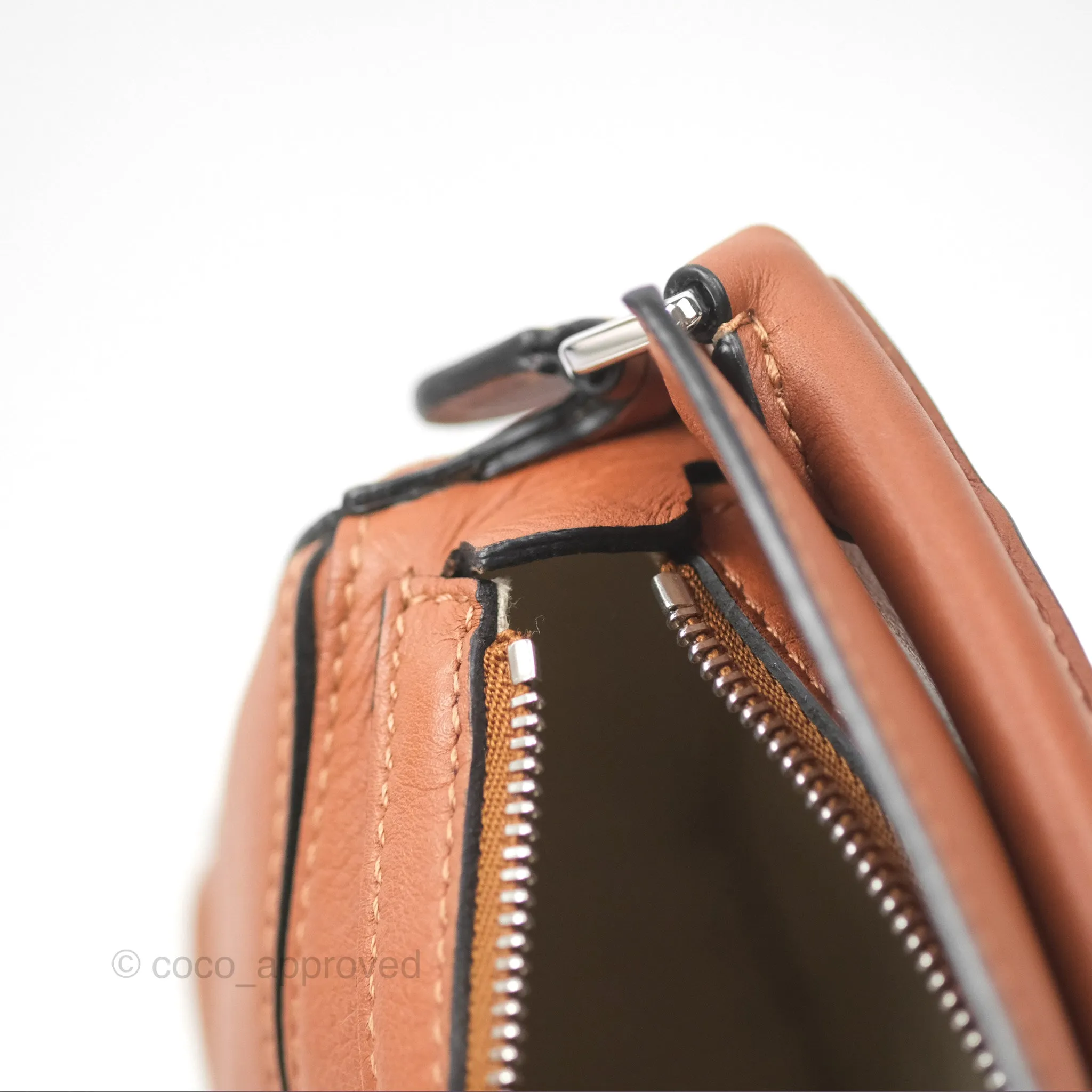 Loewe Nano Puzzle Bag Tan Calfskin Gold Hardware