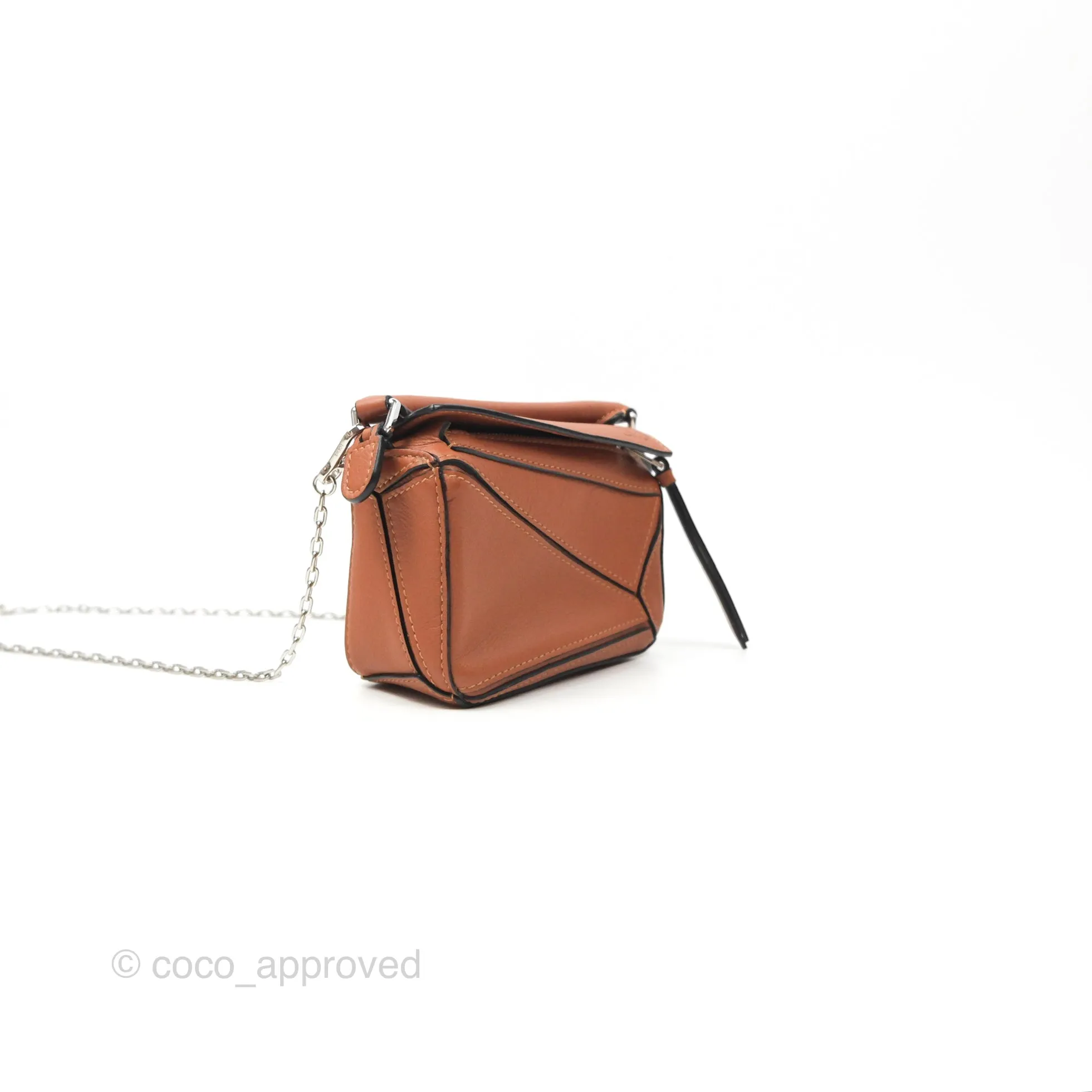 Loewe Nano Puzzle Bag Tan Calfskin Gold Hardware