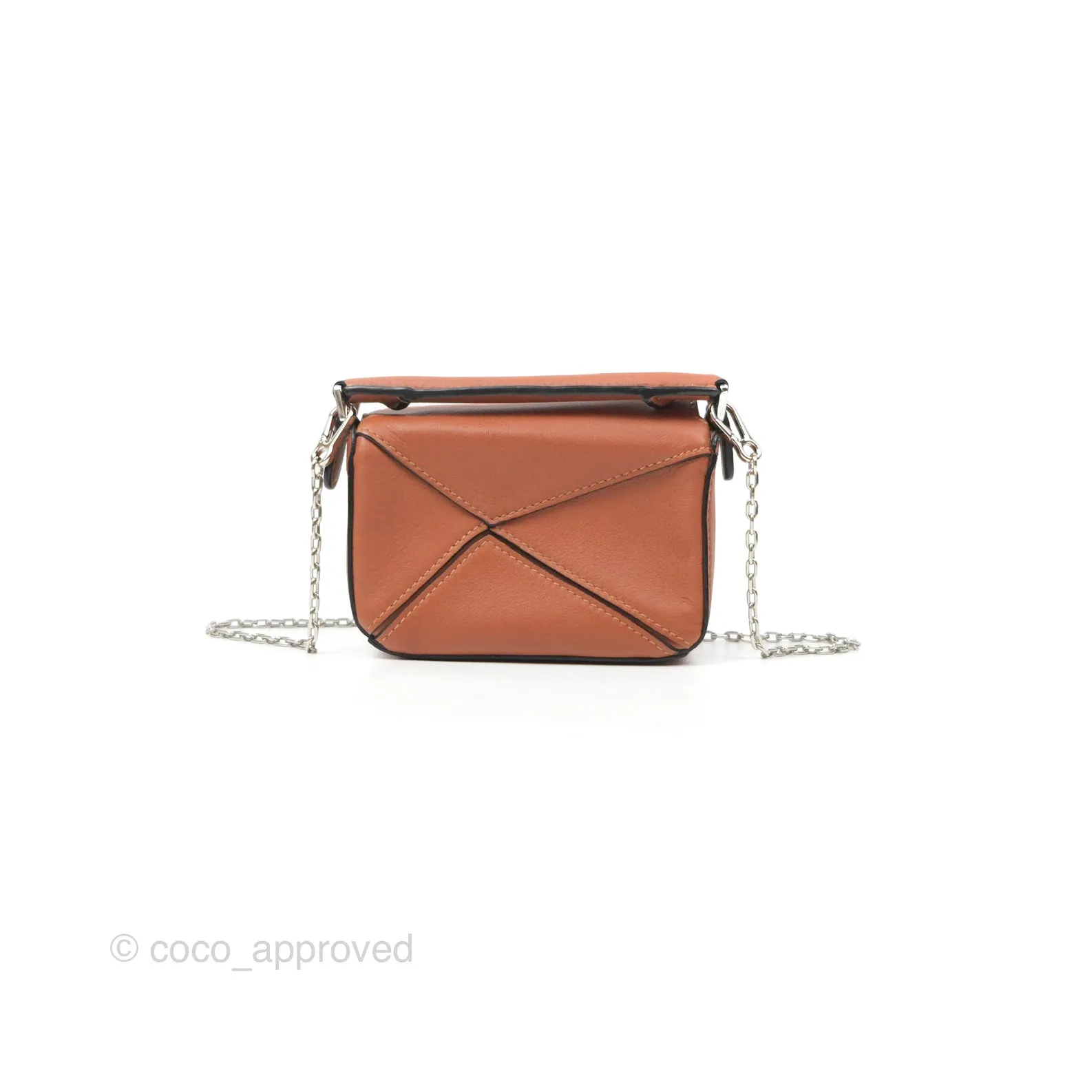 Loewe Nano Puzzle Bag Tan Calfskin Gold Hardware