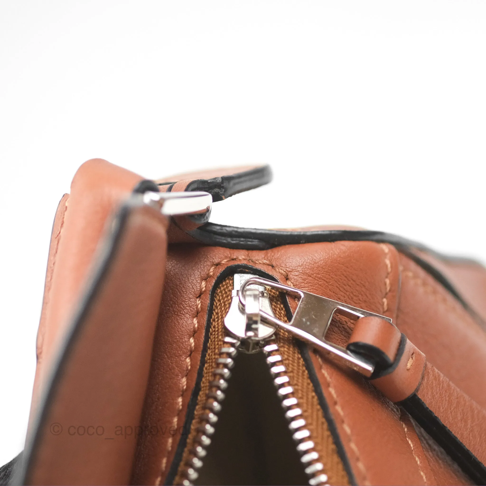 Loewe Nano Puzzle Bag Tan Calfskin Gold Hardware