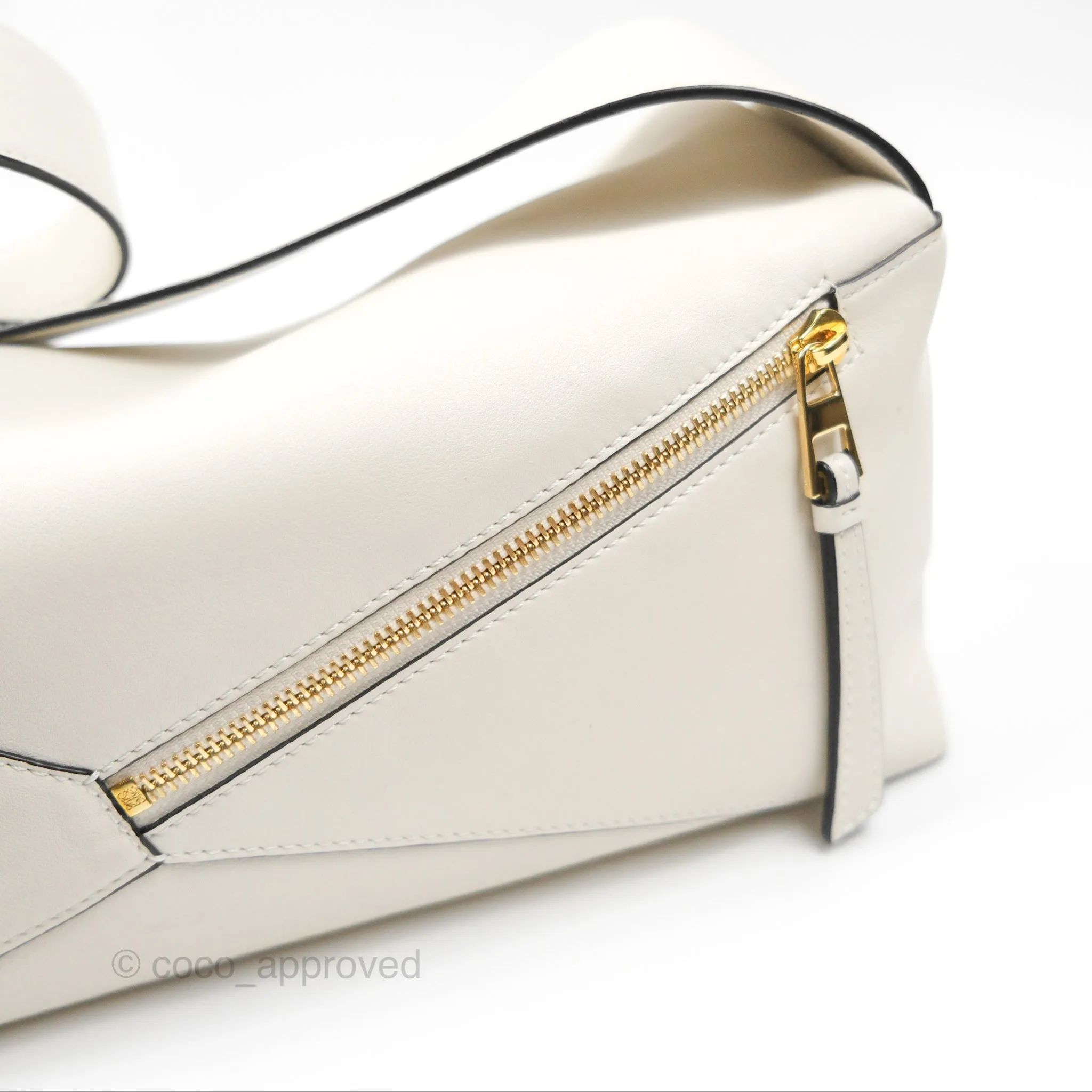 Loewe Puzzle Hobo Shoulder Bag Soft White Calfskin