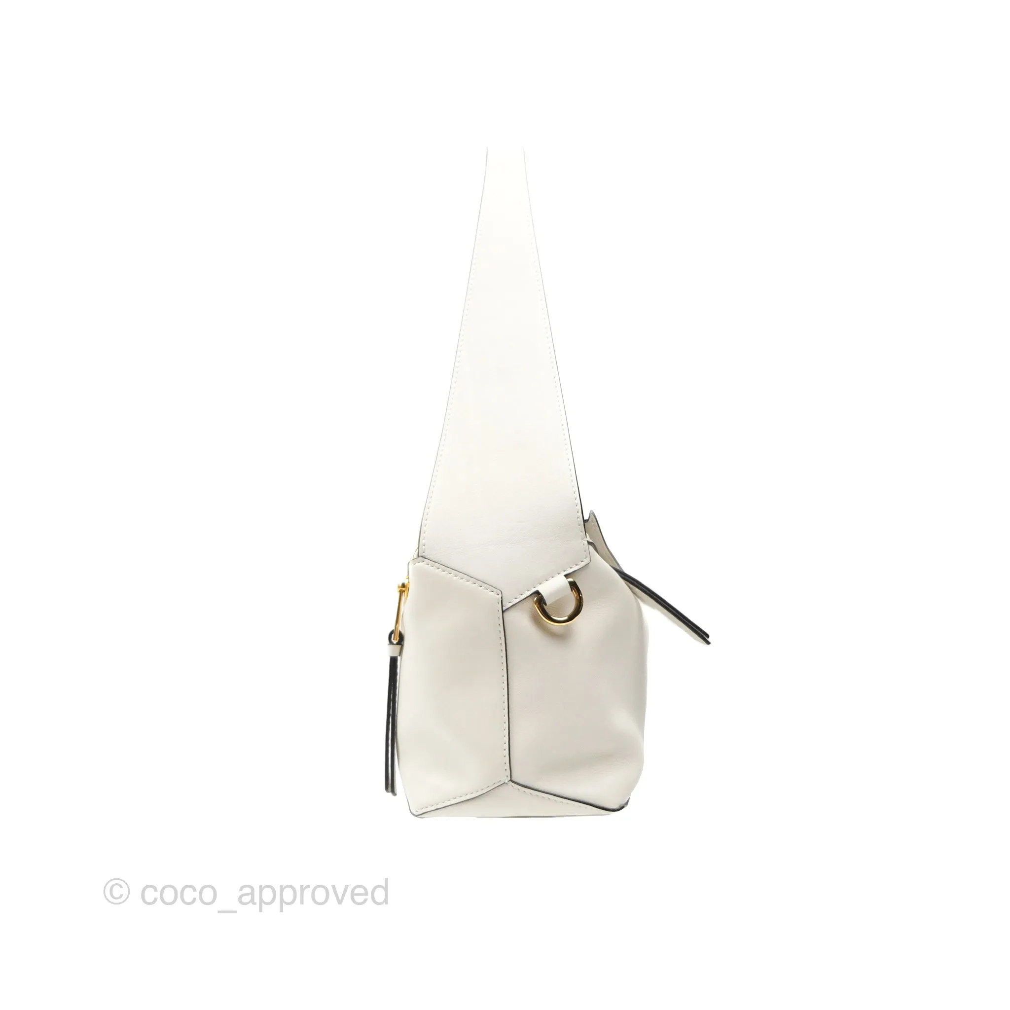 Loewe Puzzle Hobo Shoulder Bag Soft White Calfskin