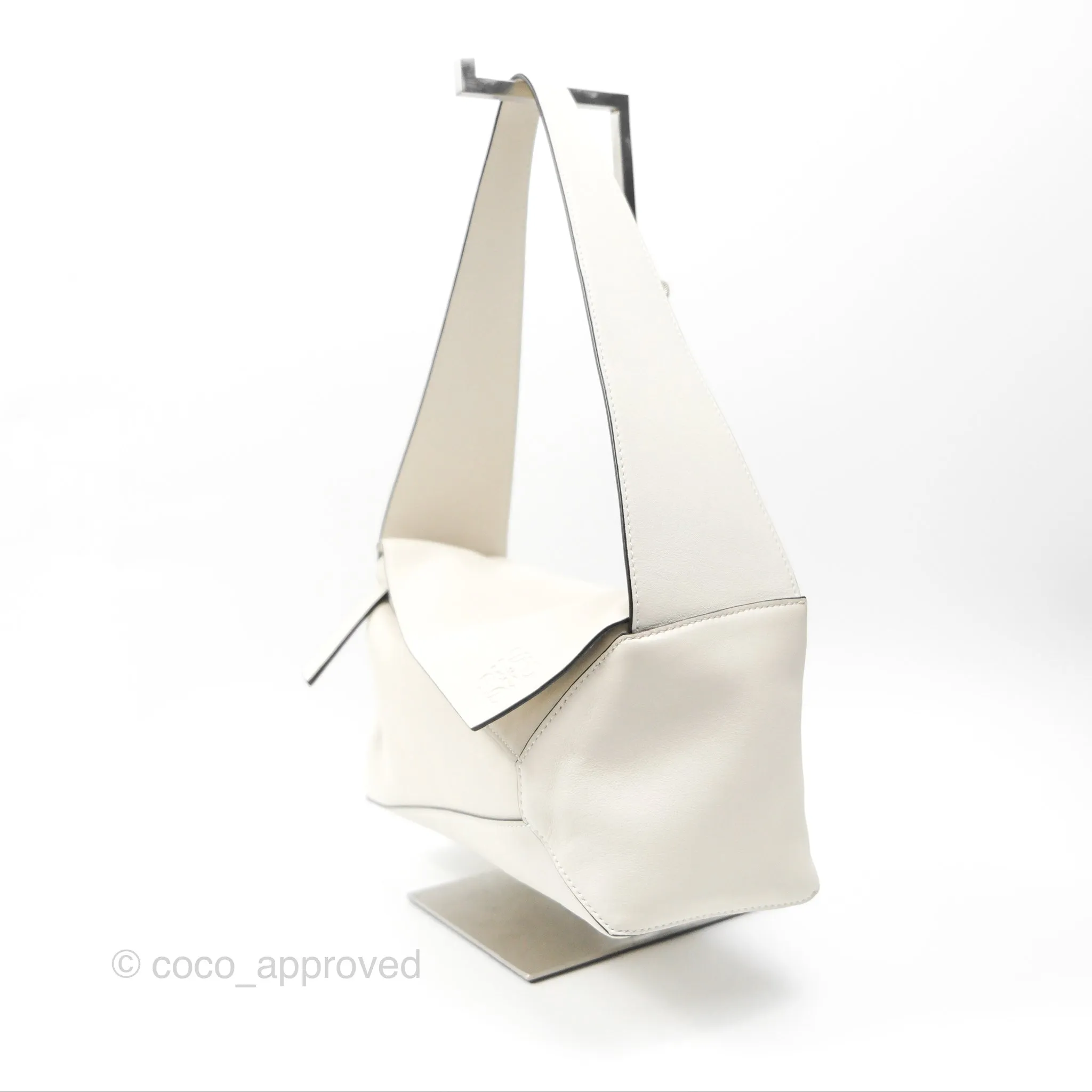 Loewe Puzzle Hobo Shoulder Bag Soft White Calfskin