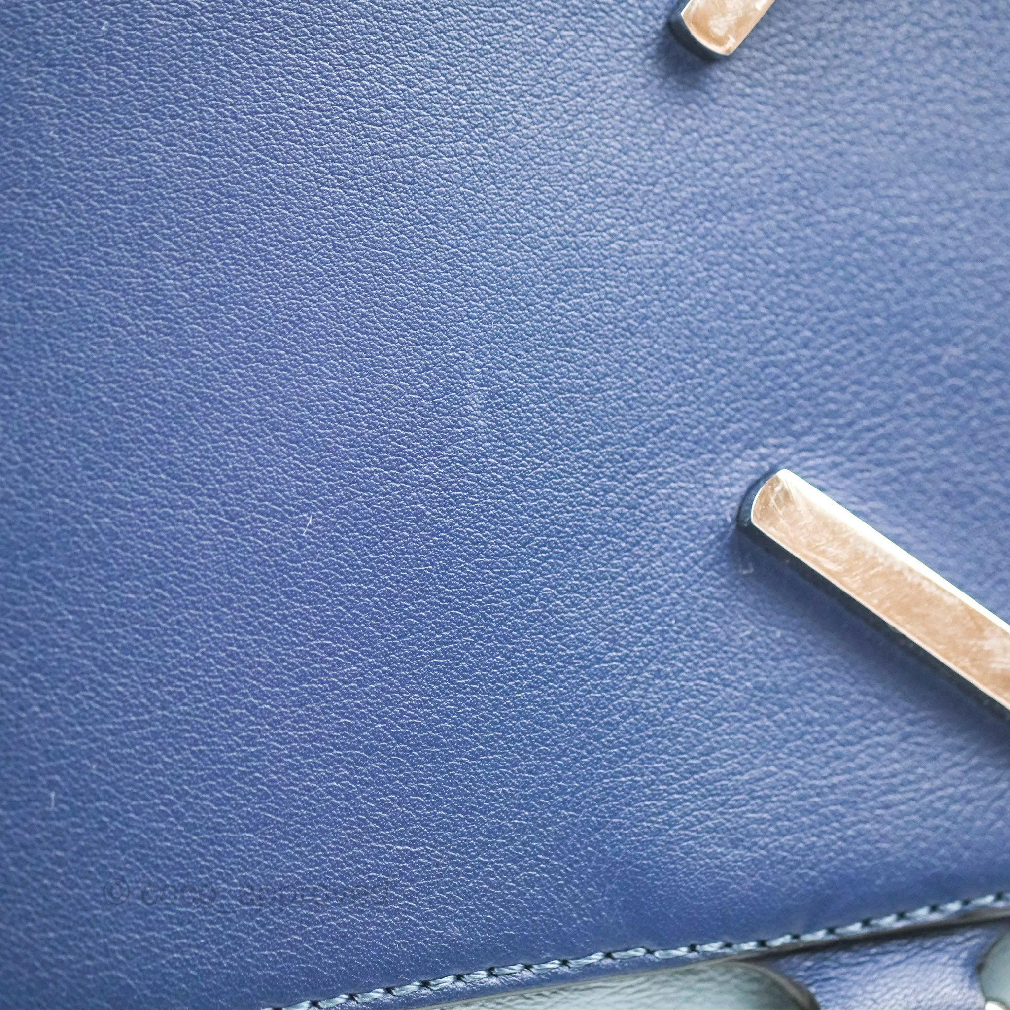 Loewe Puzzle Medium Blue Aqua Calfskin Silver Hardware
