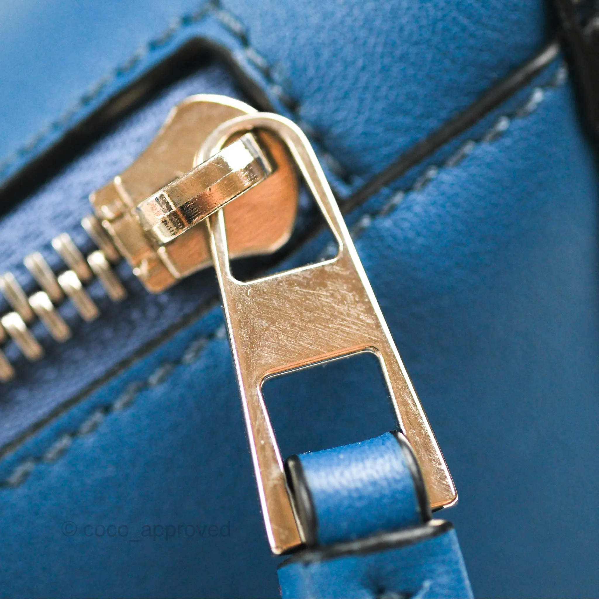 Loewe Puzzle Medium Blue Aqua Calfskin Silver Hardware