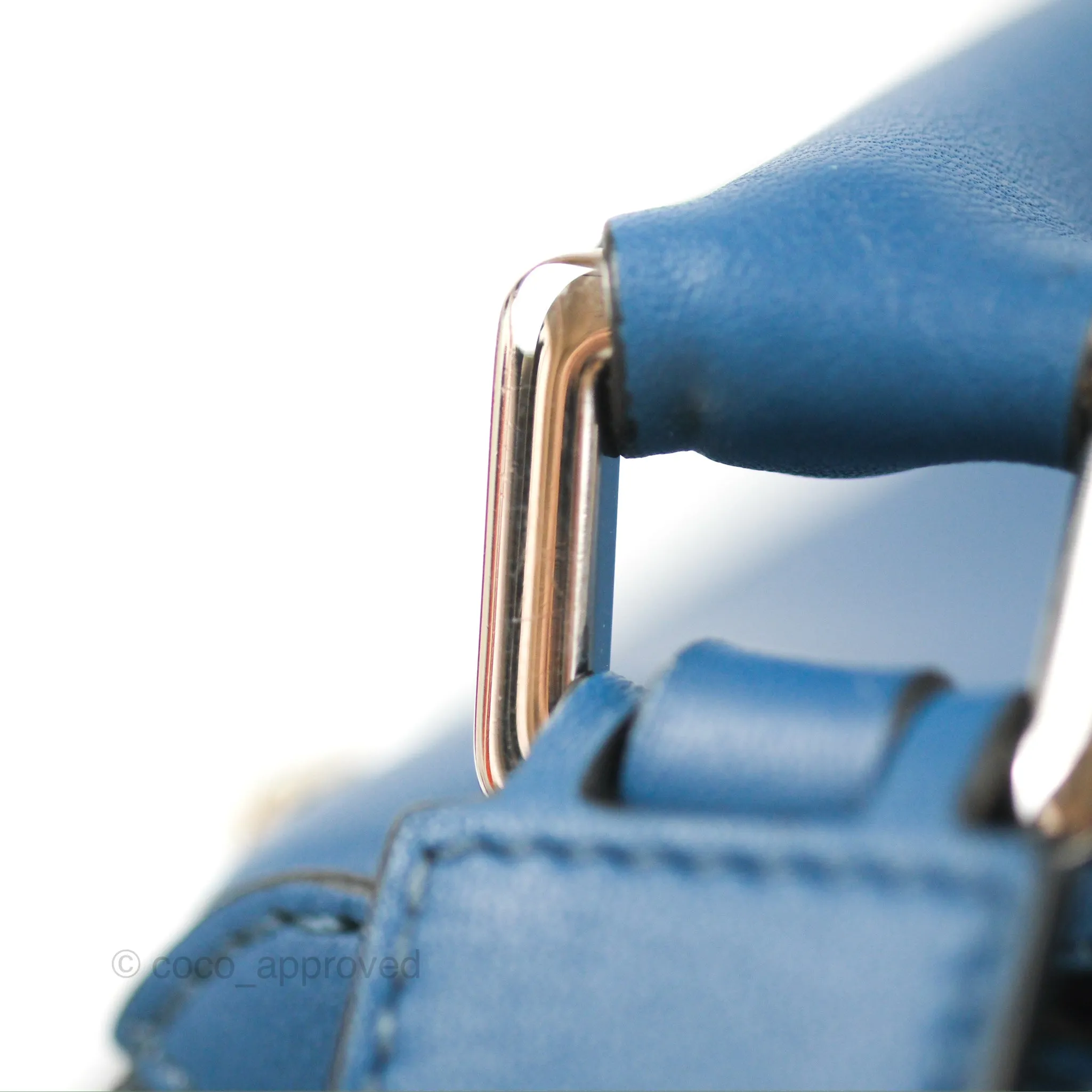 Loewe Puzzle Medium Blue Aqua Calfskin Silver Hardware
