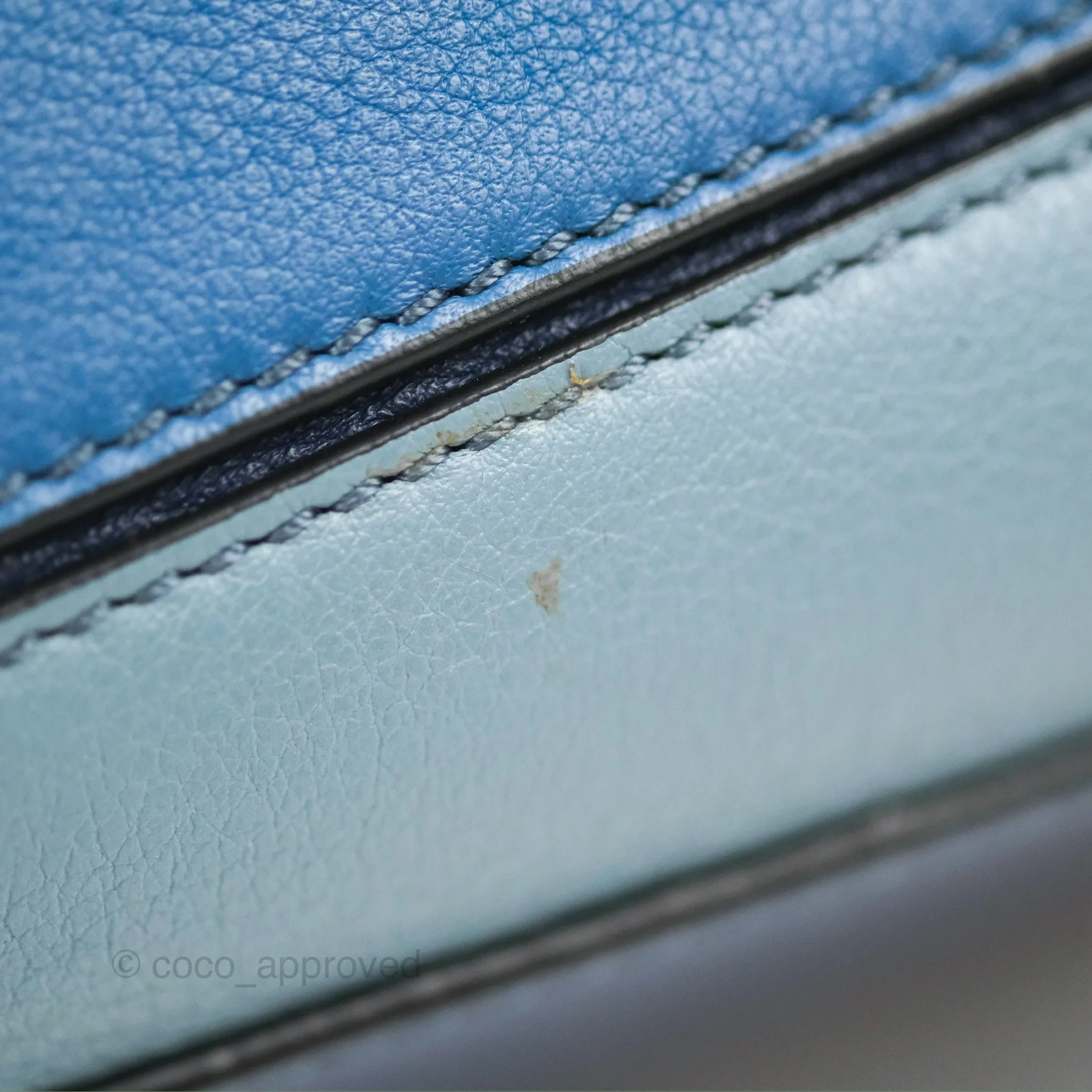 Loewe Puzzle Medium Blue Aqua Calfskin Silver Hardware