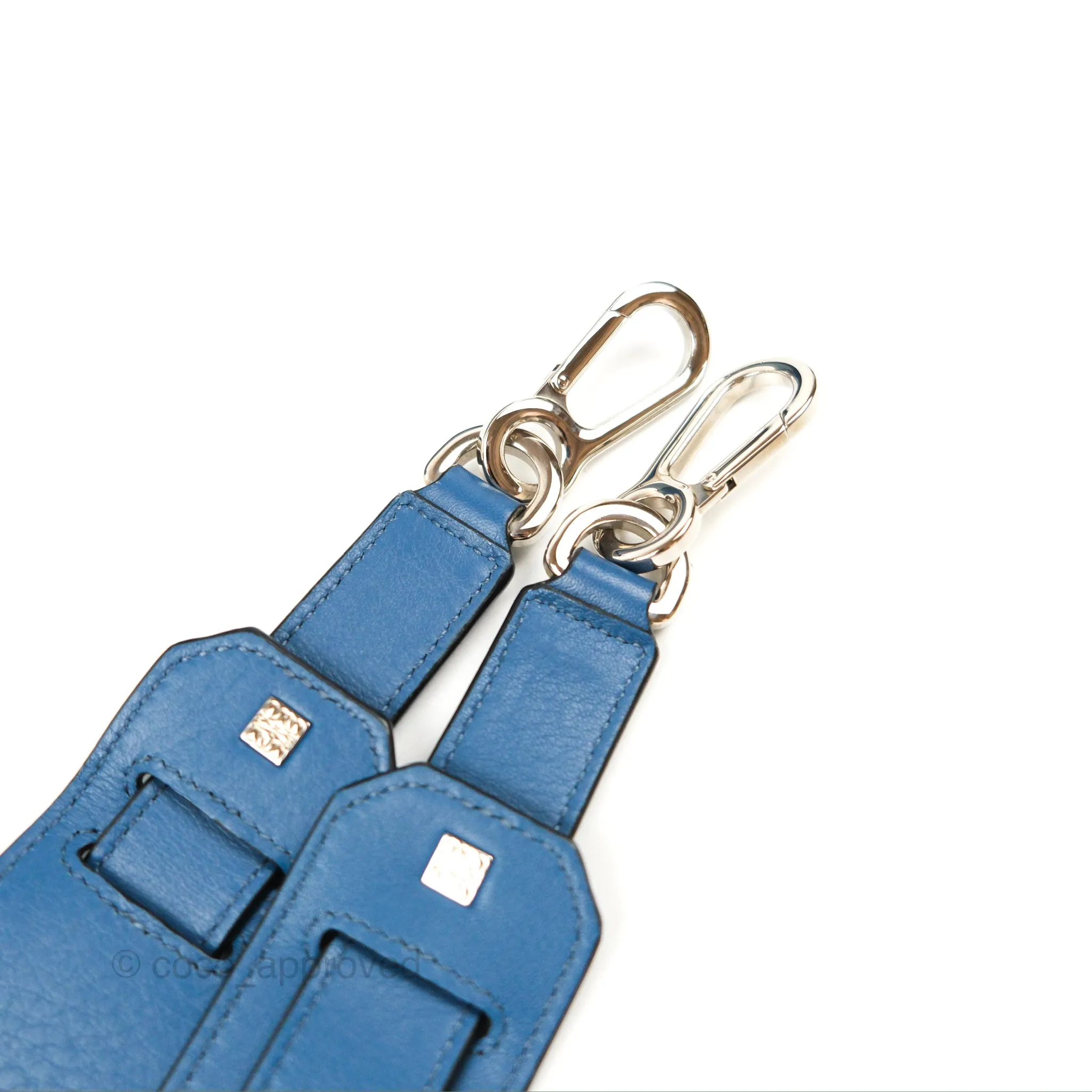 Loewe Puzzle Medium Blue Aqua Calfskin Silver Hardware