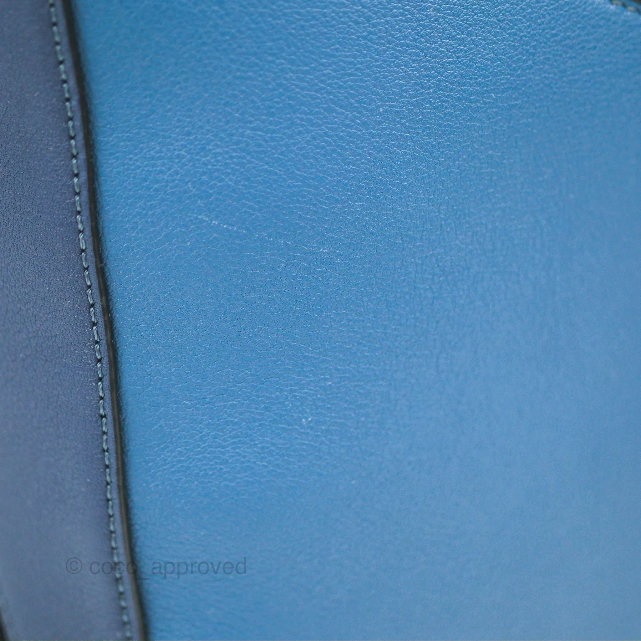 Loewe Puzzle Medium Blue Aqua Calfskin Silver Hardware