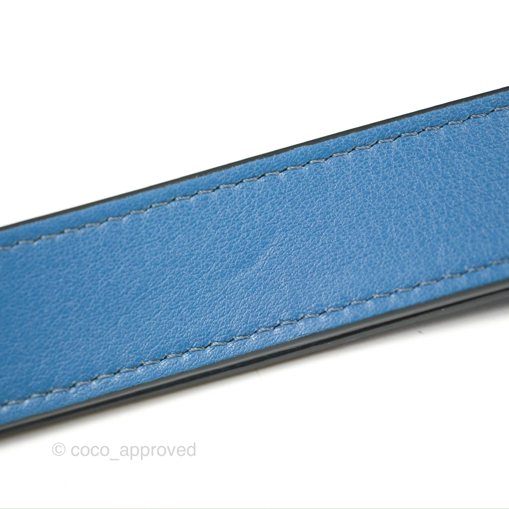 Loewe Puzzle Medium Blue Aqua Calfskin Silver Hardware