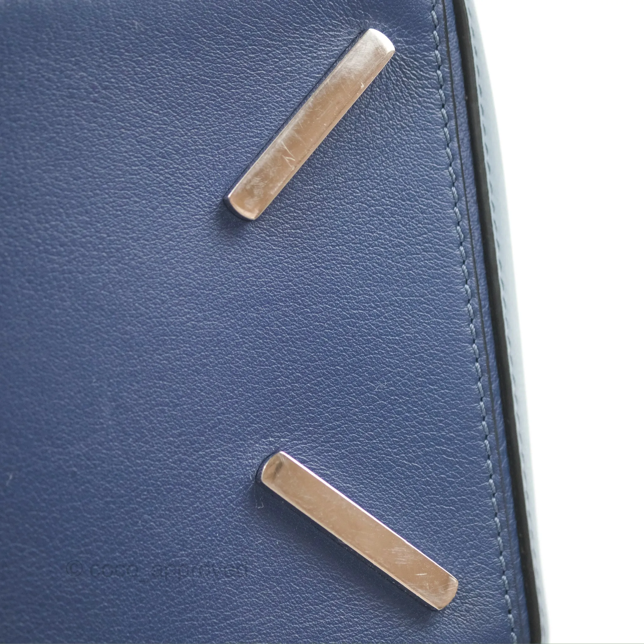 Loewe Puzzle Medium Blue Aqua Calfskin Silver Hardware
