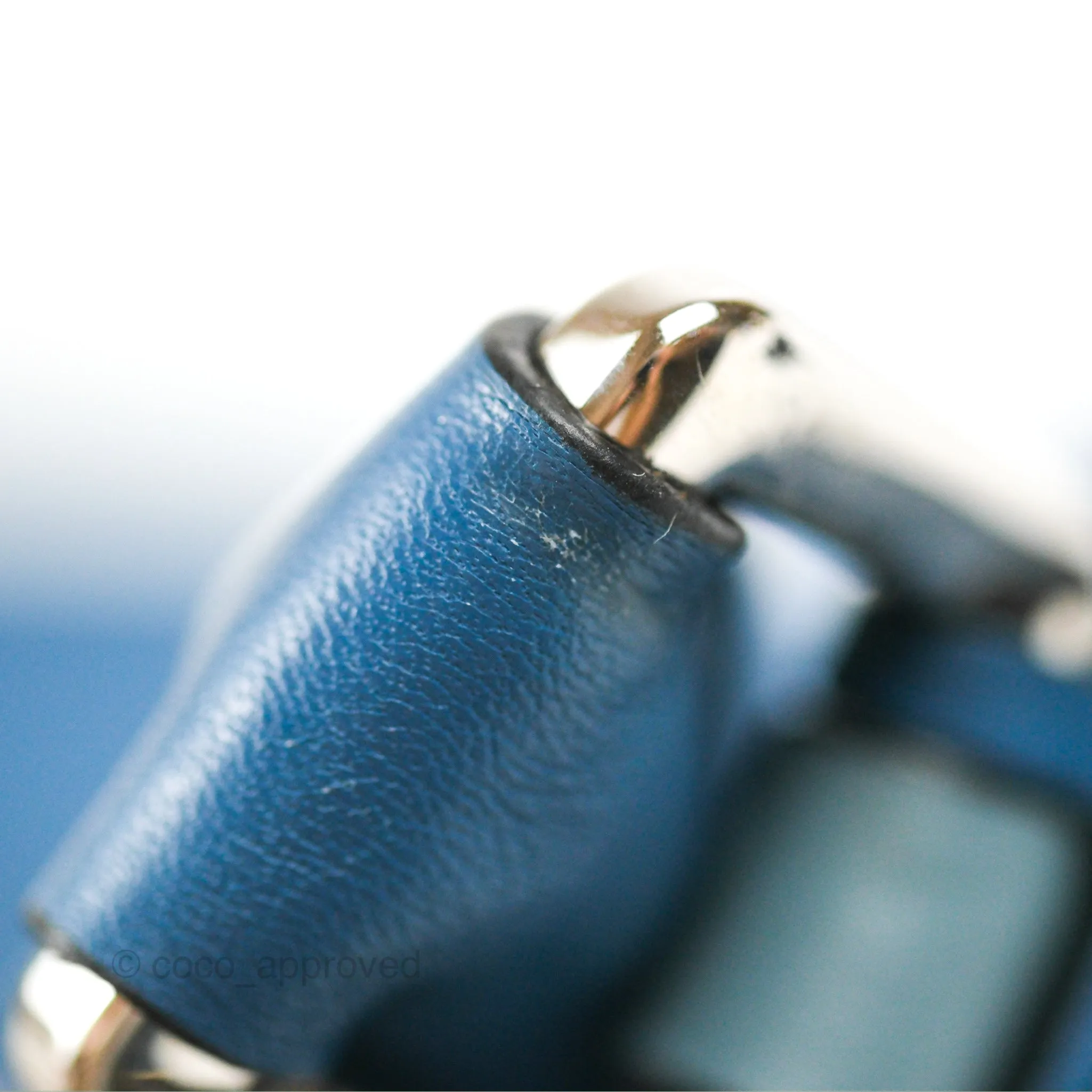 Loewe Puzzle Medium Blue Aqua Calfskin Silver Hardware