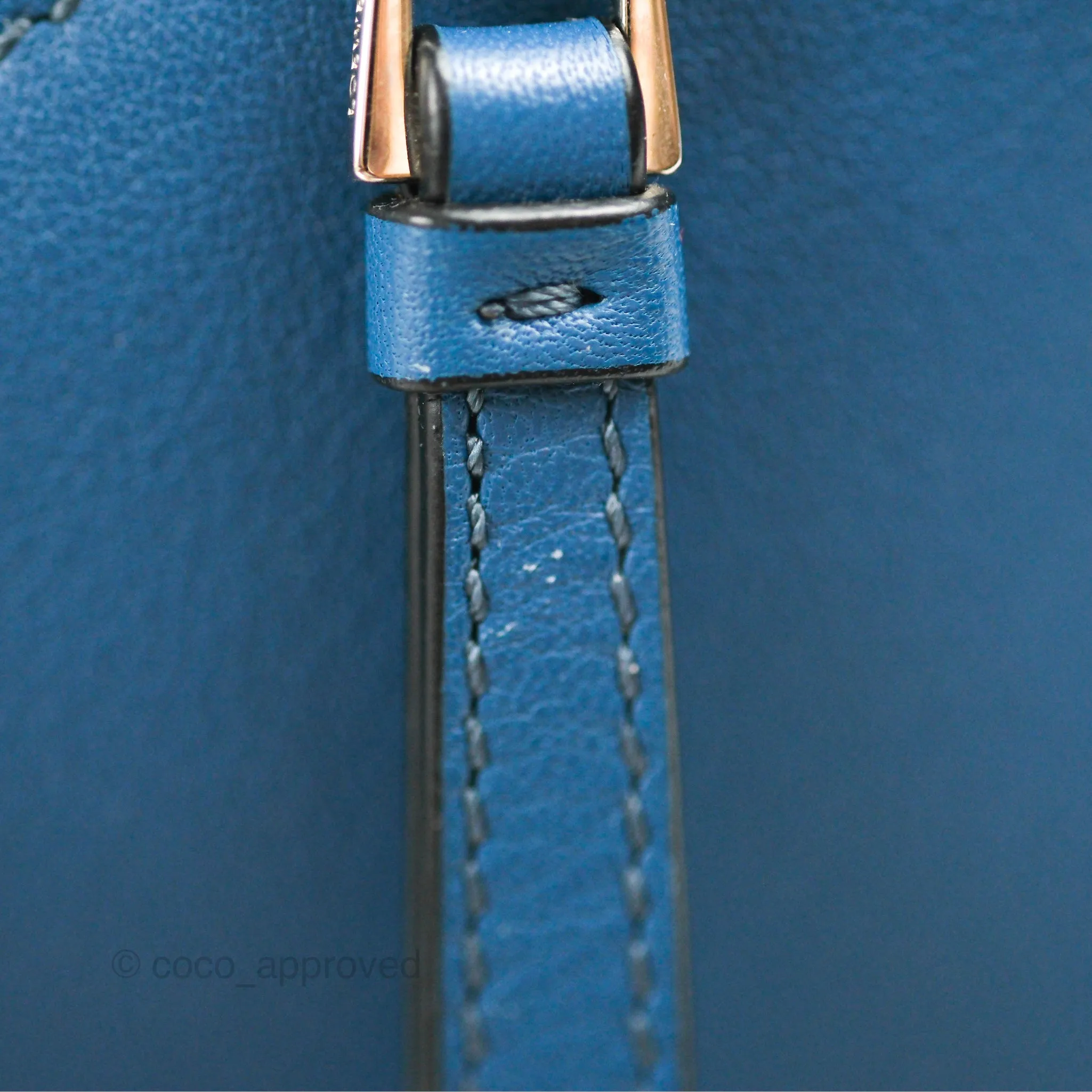 Loewe Puzzle Medium Blue Aqua Calfskin Silver Hardware