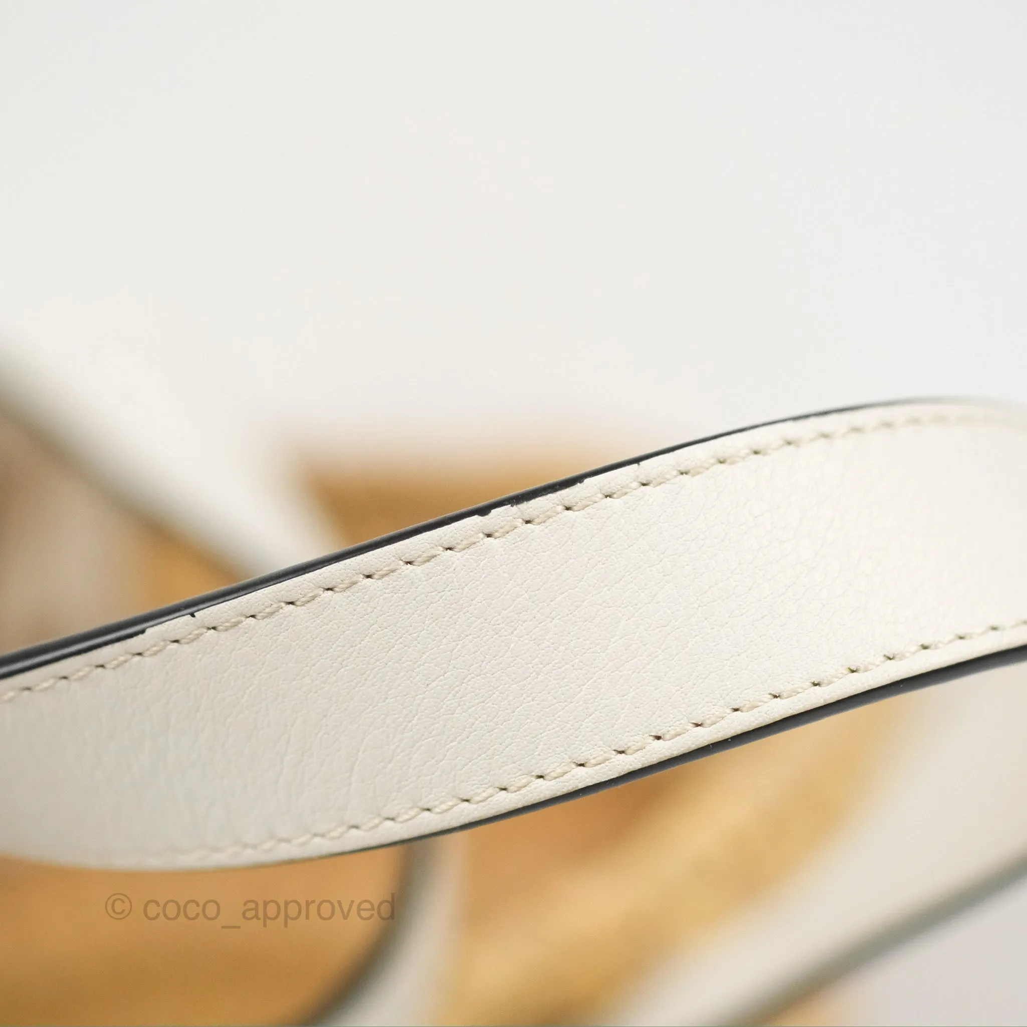 Loewe Small Basket Bag Natural Palm Leaf White Calfskin