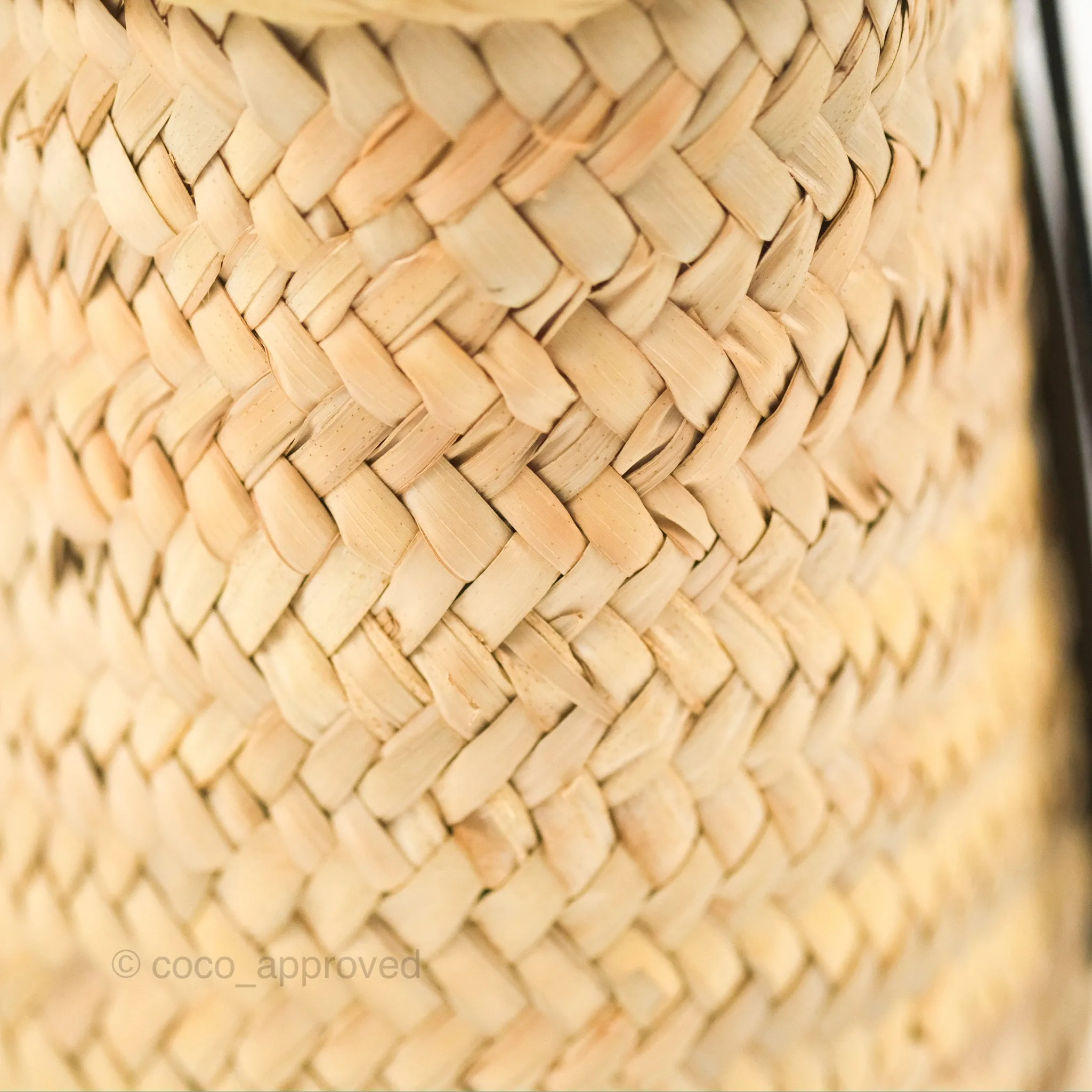 Loewe Small Basket Bag Natural Palm Leaf White Calfskin