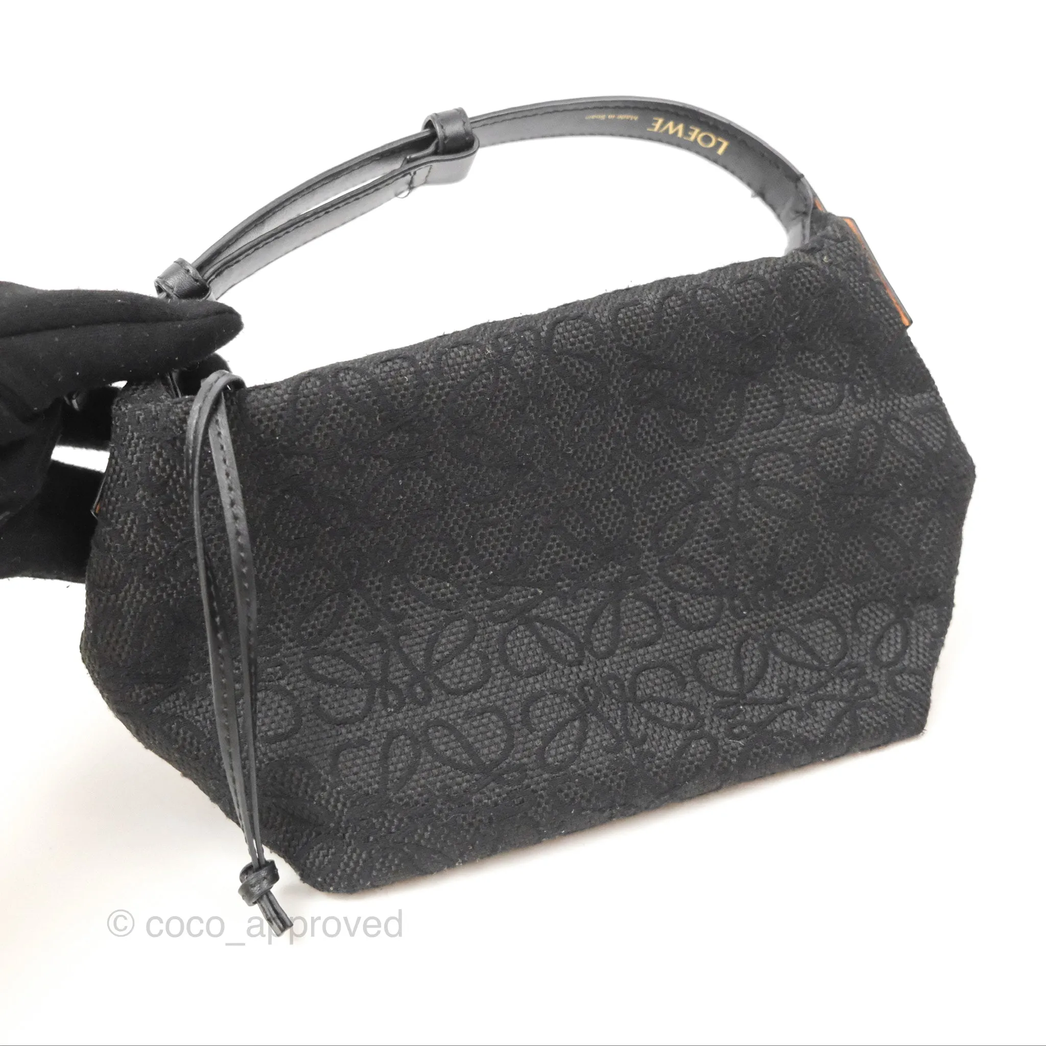 Loewe Small Cubi bag in Anagram Jacquard & Calfskin Black