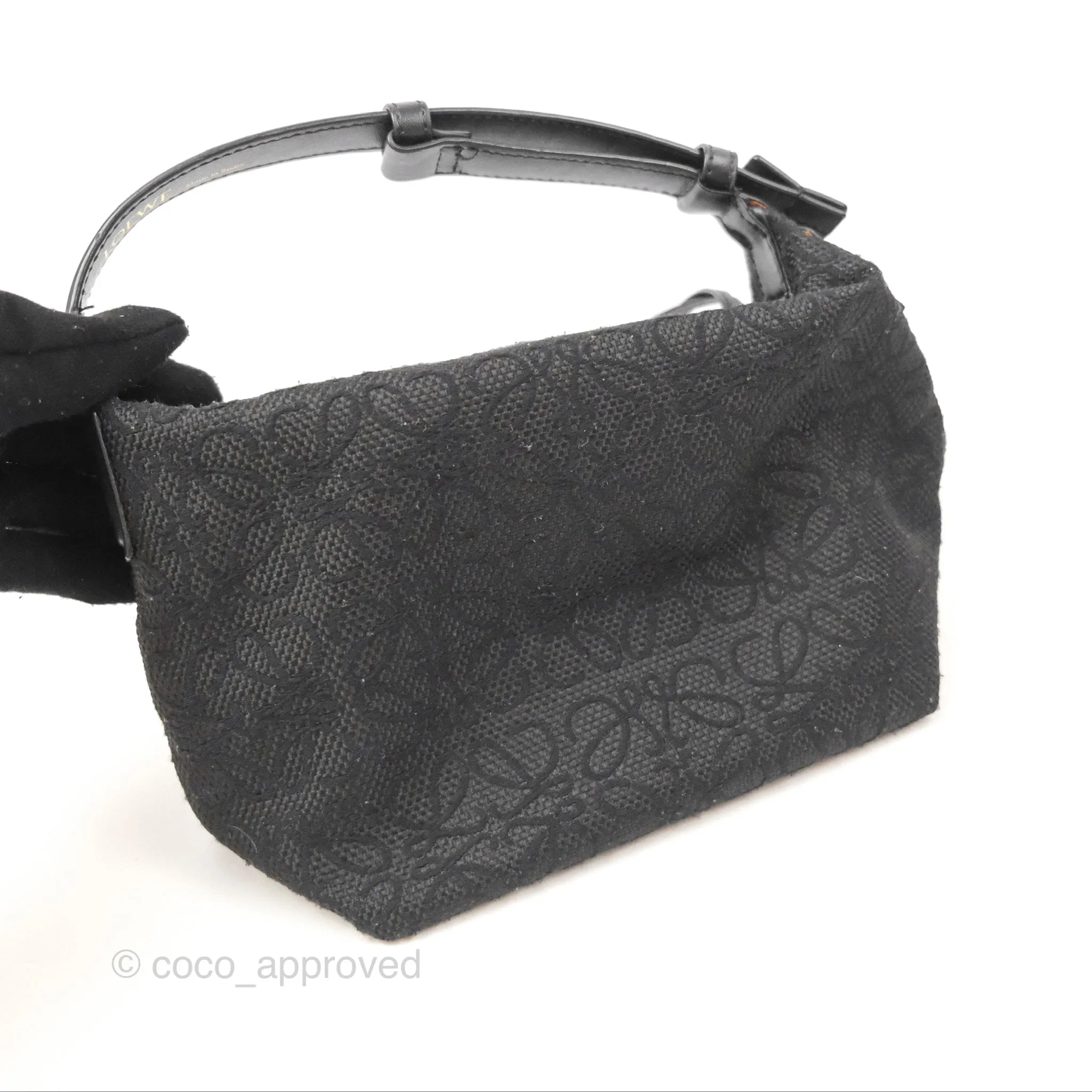 Loewe Small Cubi bag in Anagram Jacquard & Calfskin Black