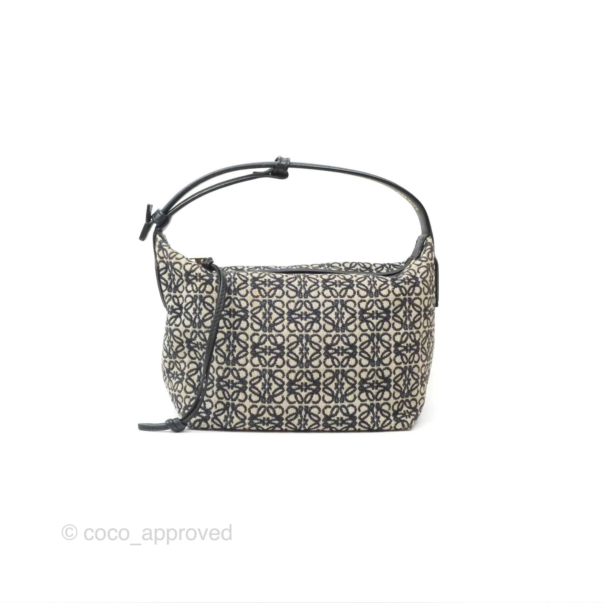 Loewe Small Cubi bag in Anagram Jacquard & Calfskin Navy/Black