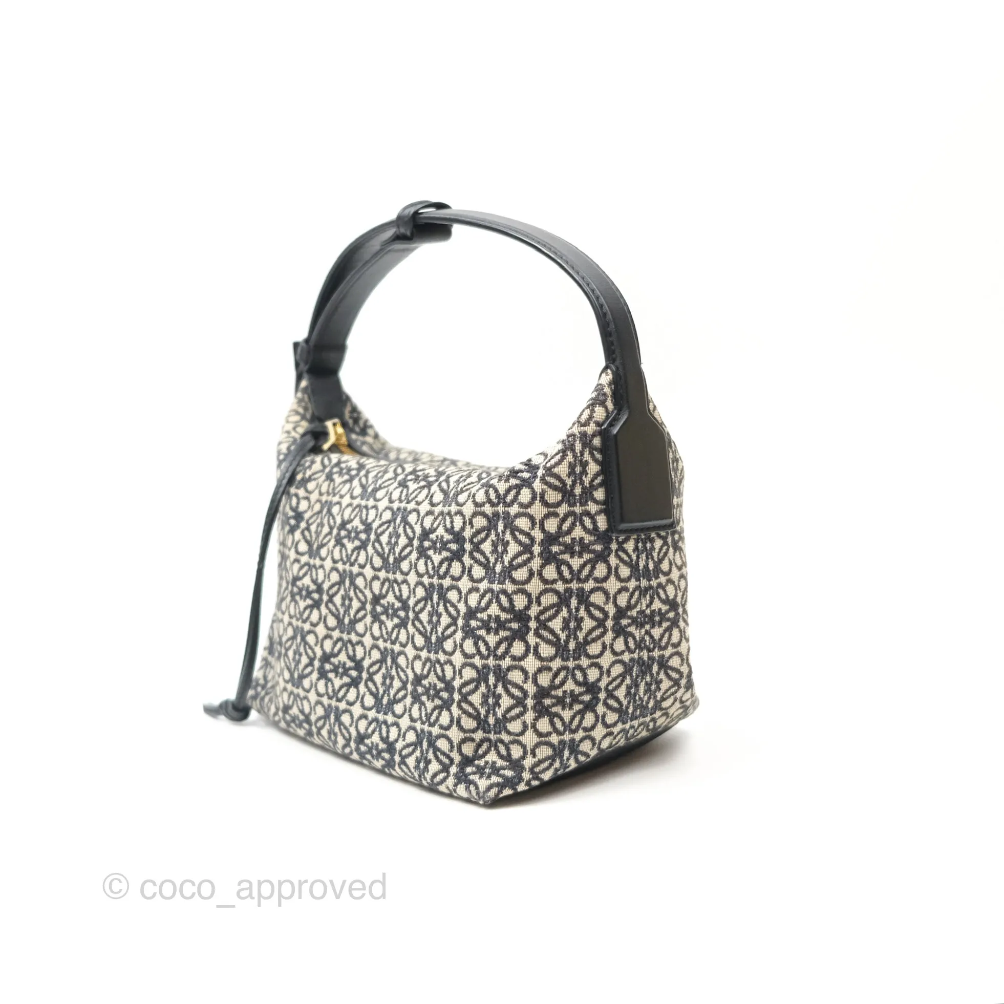 Loewe Small Cubi bag in Anagram Jacquard & Calfskin Navy/Black