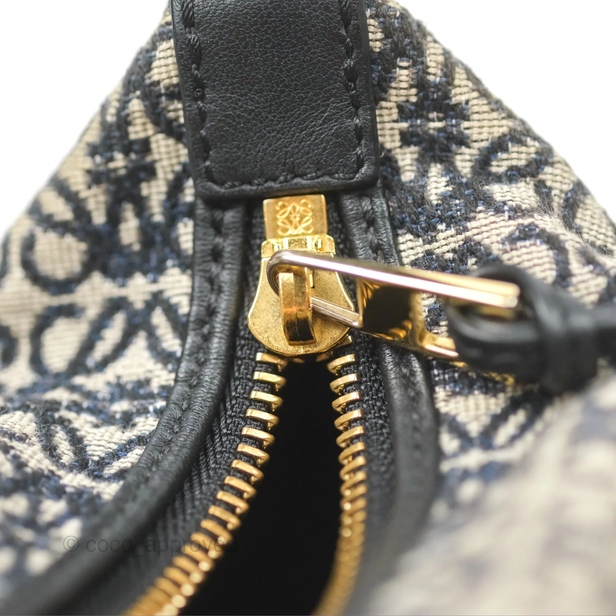 Loewe Small Cubi bag in Anagram Jacquard & Calfskin Navy/Black