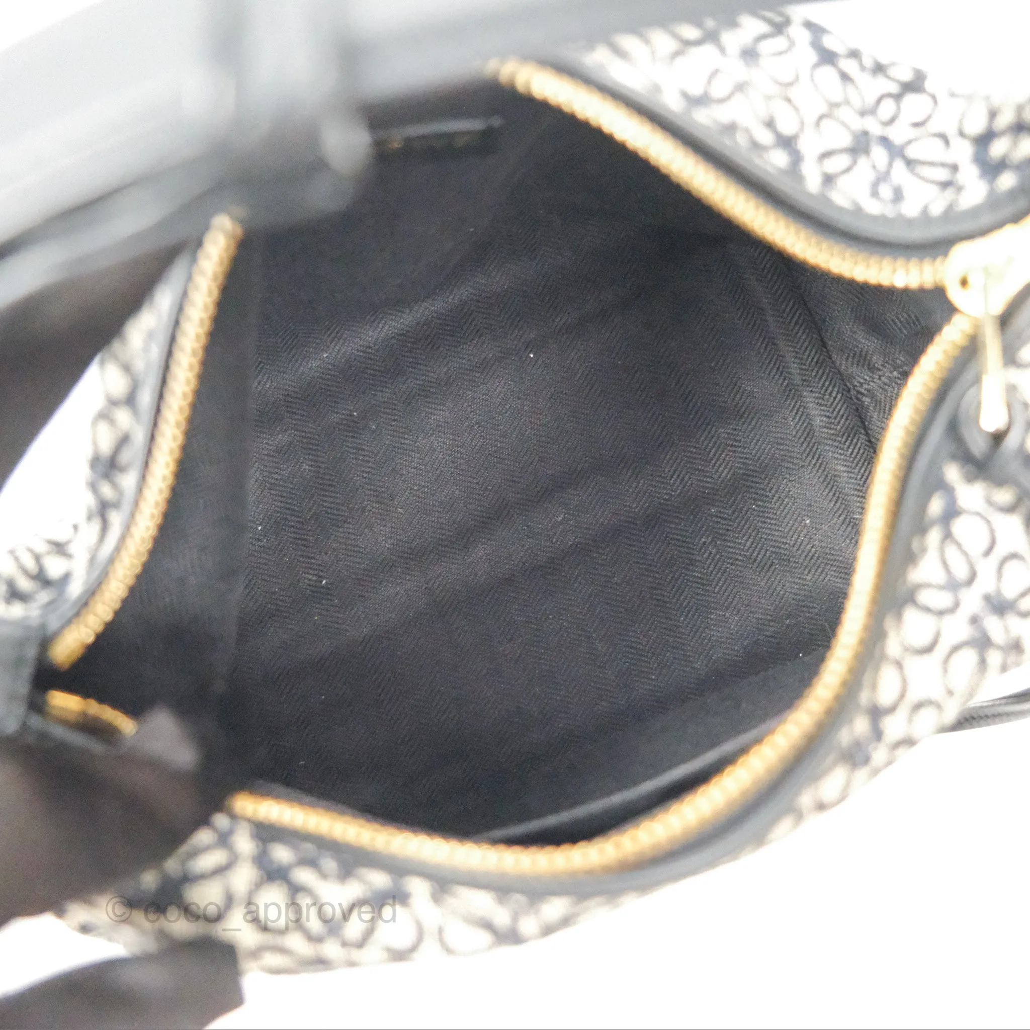 Loewe Small Cubi bag in Anagram Jacquard & Calfskin Navy/Black