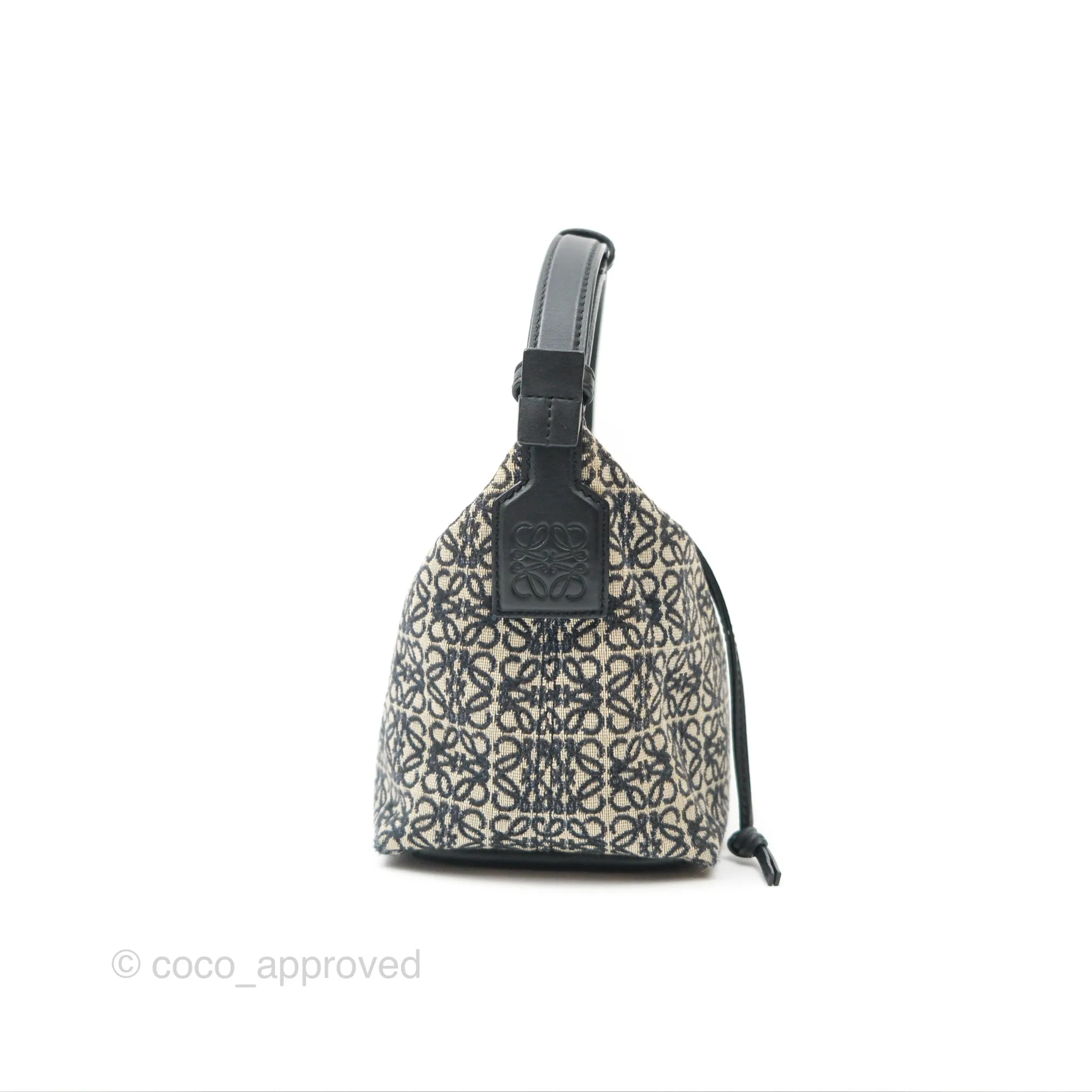 Loewe Small Cubi bag in Anagram Jacquard & Calfskin Navy/Black