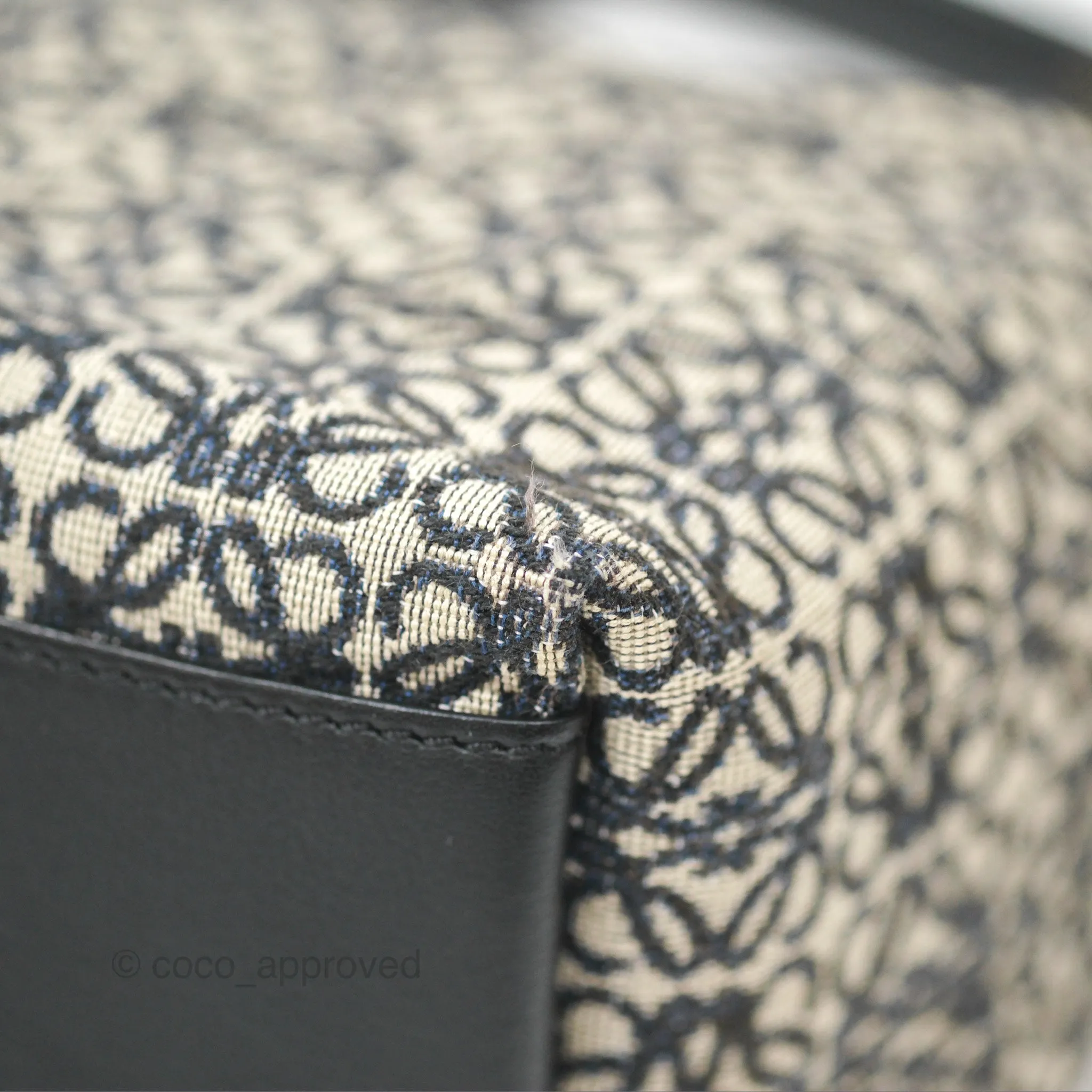 Loewe Small Cubi bag in Anagram Jacquard & Calfskin Navy/Black