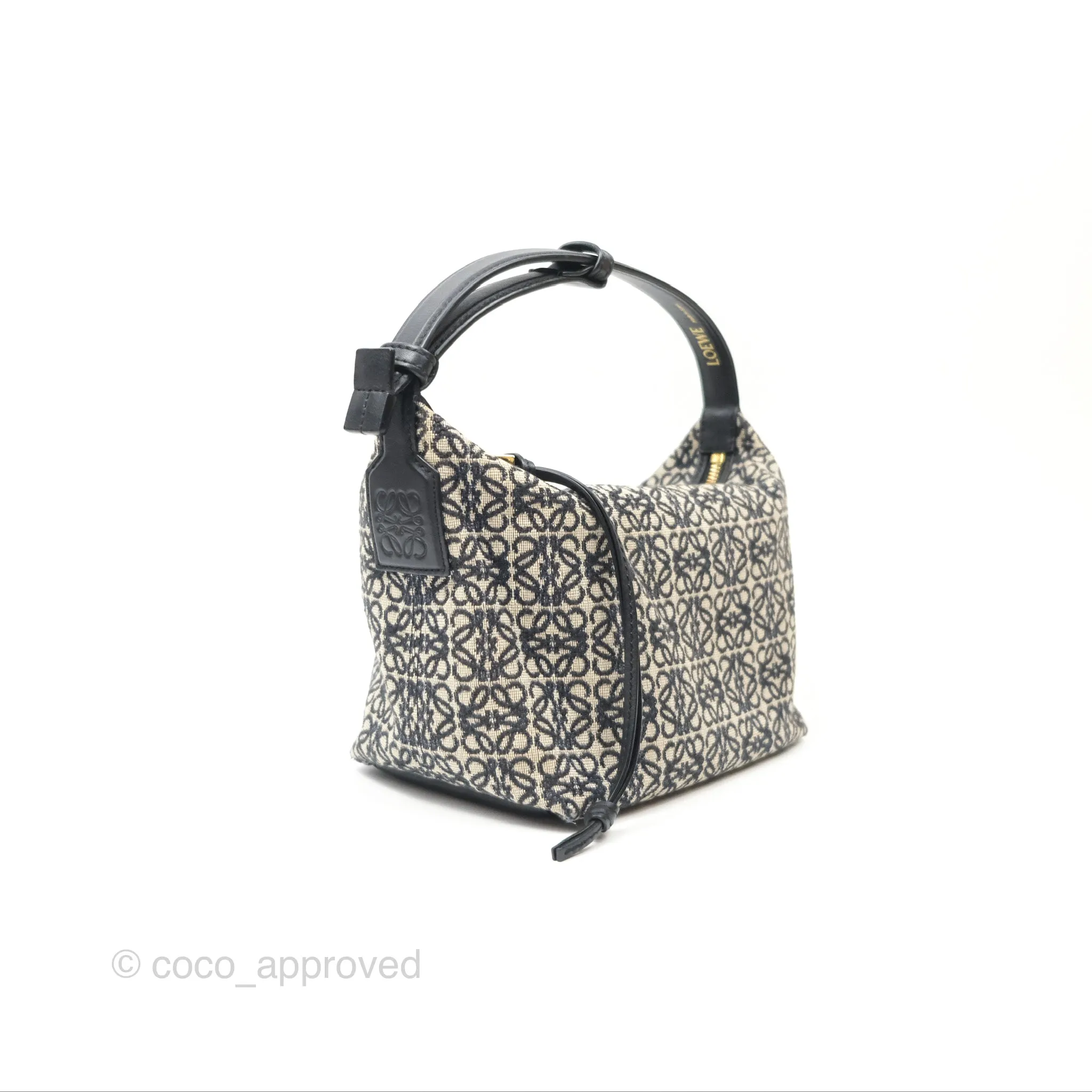 Loewe Small Cubi bag in Anagram Jacquard & Calfskin Navy/Black