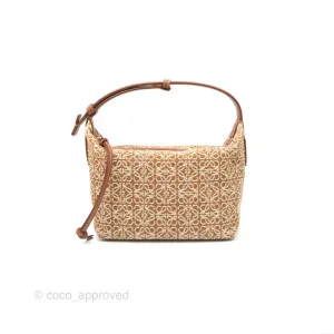 Loewe Small Cubi bag in Anagram Jacquard & Calfskin Tan Pecan