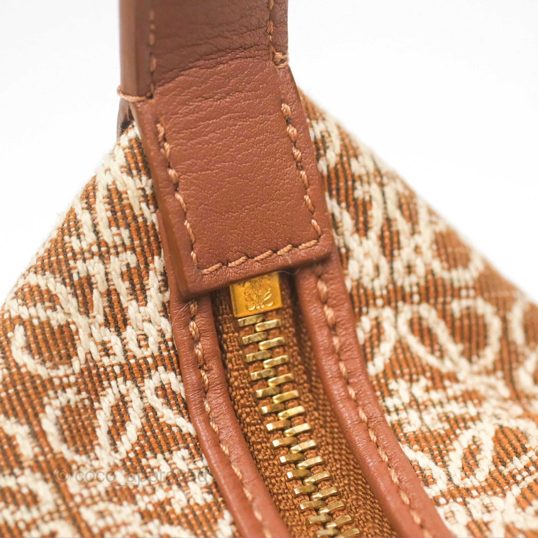 Loewe Small Cubi bag in Anagram Jacquard & Calfskin Tan Pecan