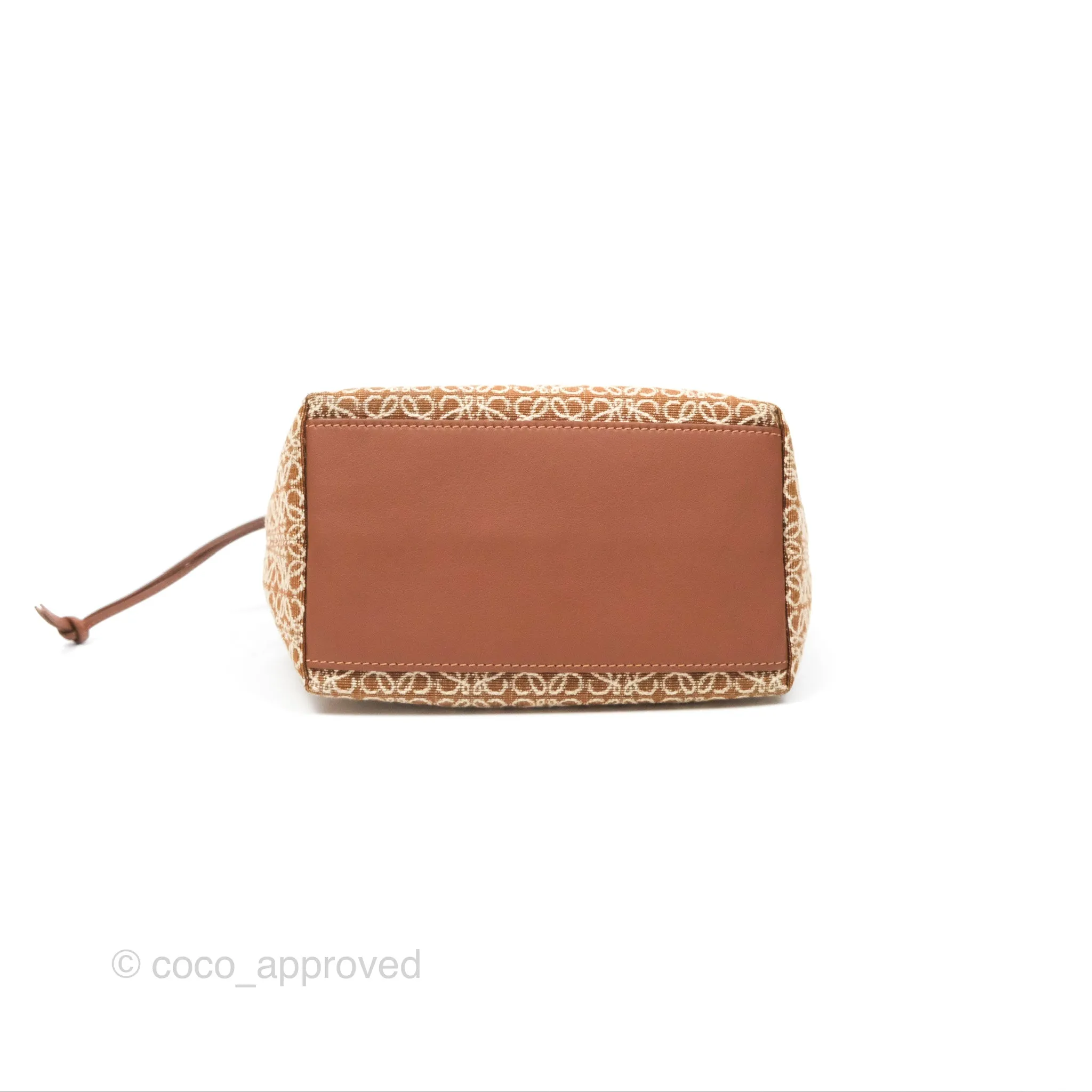 Loewe Small Cubi bag in Anagram Jacquard & Calfskin Tan Pecan