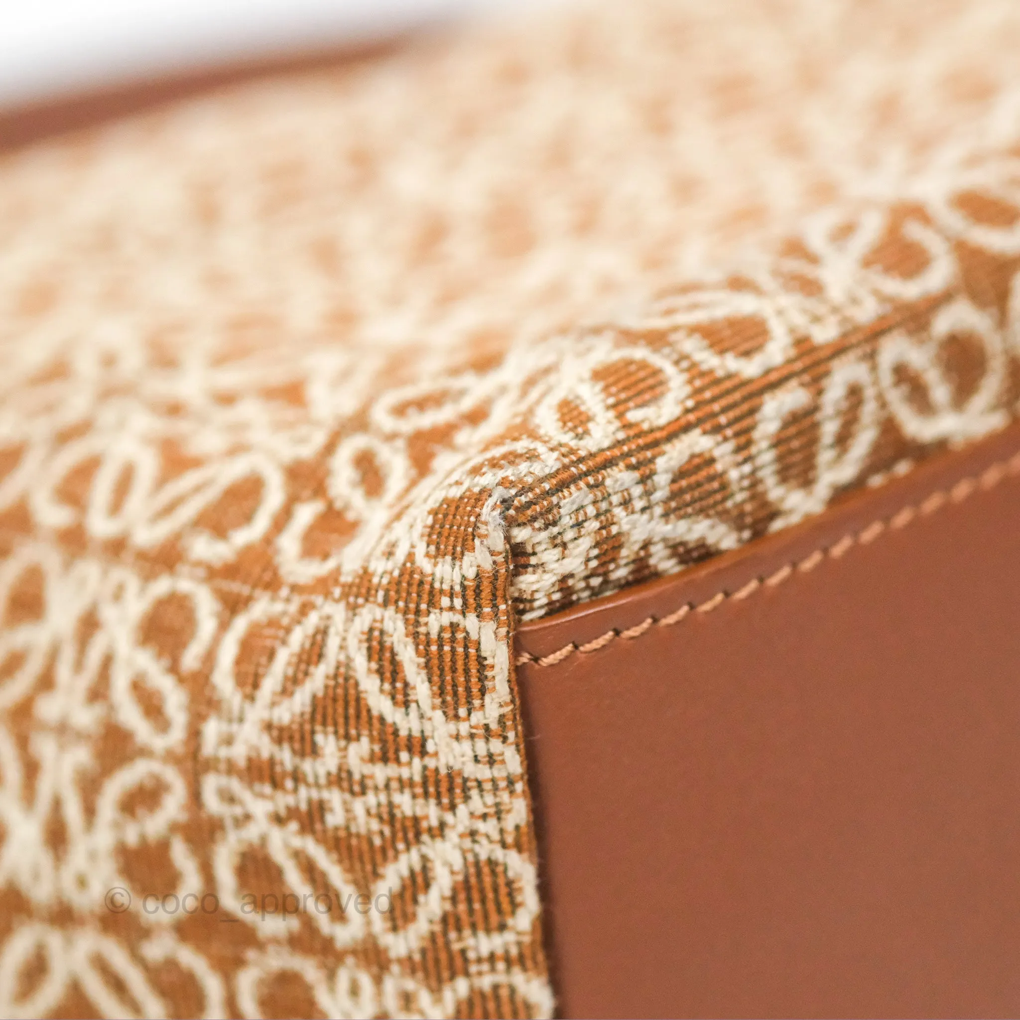 Loewe Small Cubi bag in Anagram Jacquard & Calfskin Tan Pecan