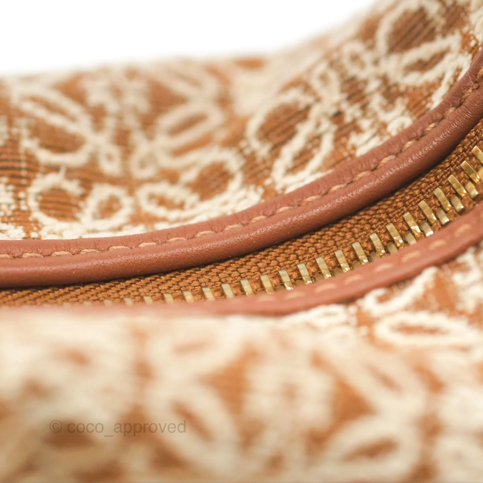 Loewe Small Cubi bag in Anagram Jacquard & Calfskin Tan Pecan