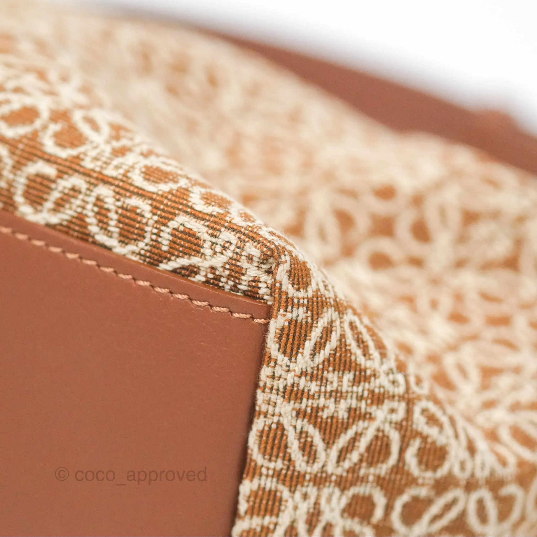 Loewe Small Cubi bag in Anagram Jacquard & Calfskin Tan Pecan